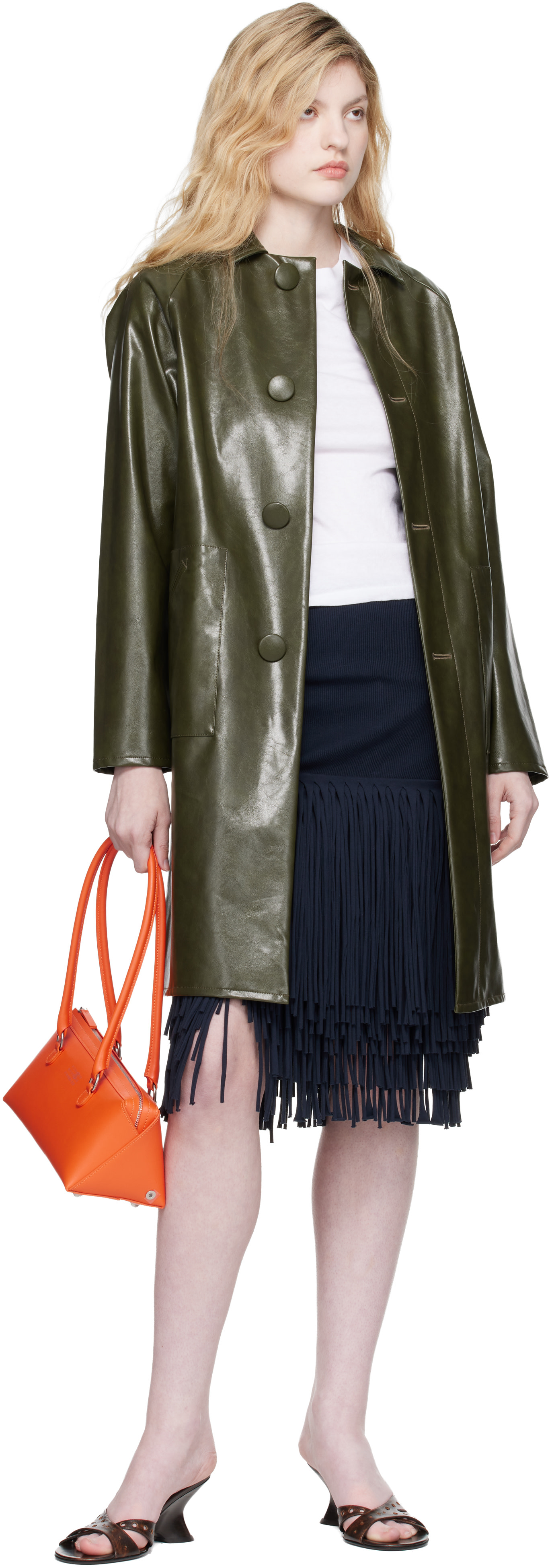MM6 Maison Margiela: Orange Bauletto Small Shoulder Bag | SSENSE