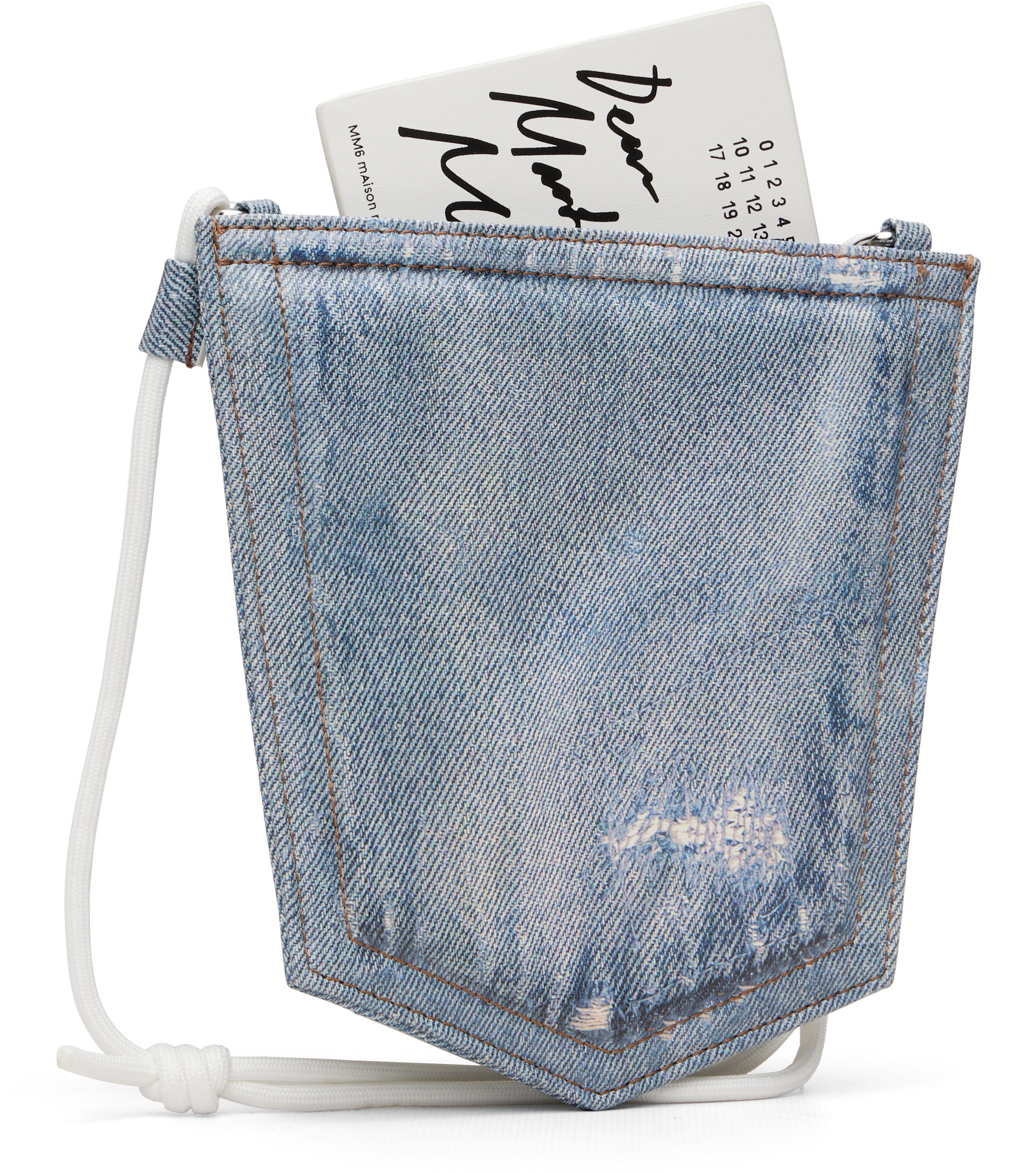 MM6 Maison Margiela: ブルー デニム ポケット ポーチ | SSENSE 日本