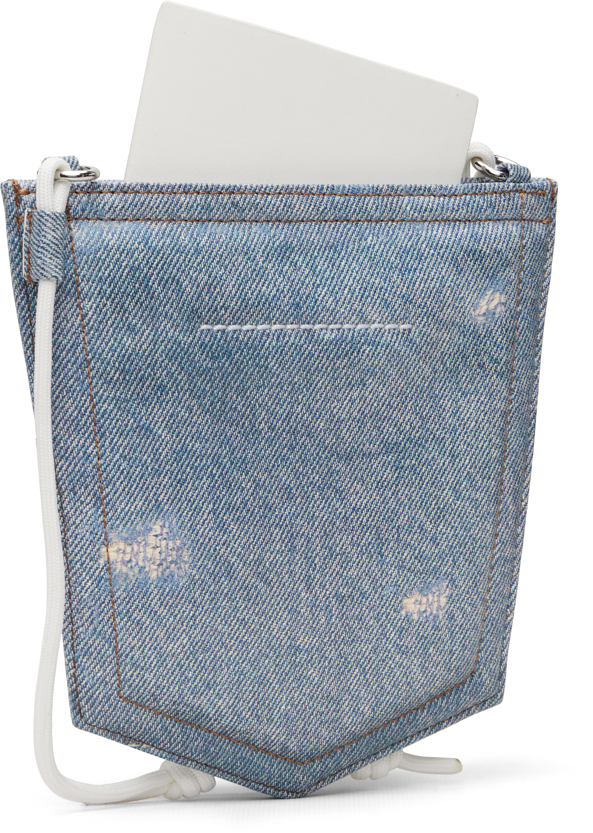 MM6 Maison Margiela: ブルー デニム ポケット ポーチ | SSENSE 日本