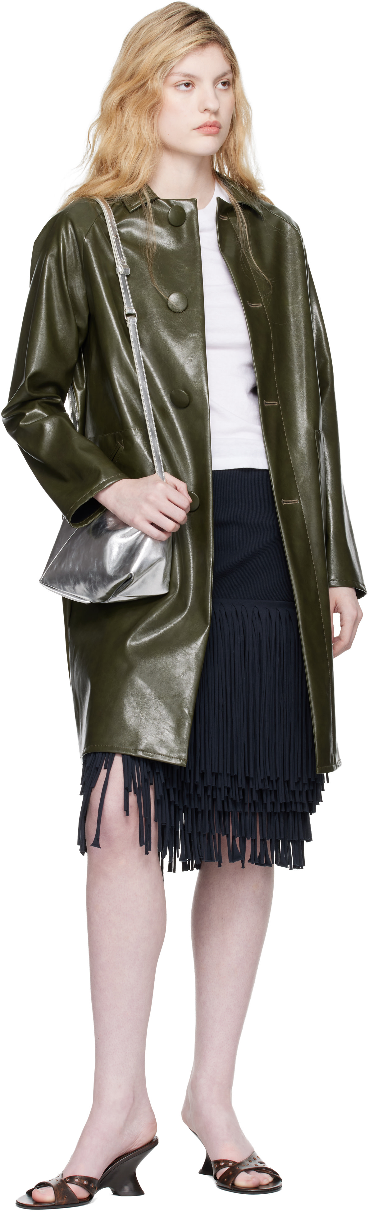 MM6 Maison Margiela: Silver Triangle Folded Bag | SSENSE