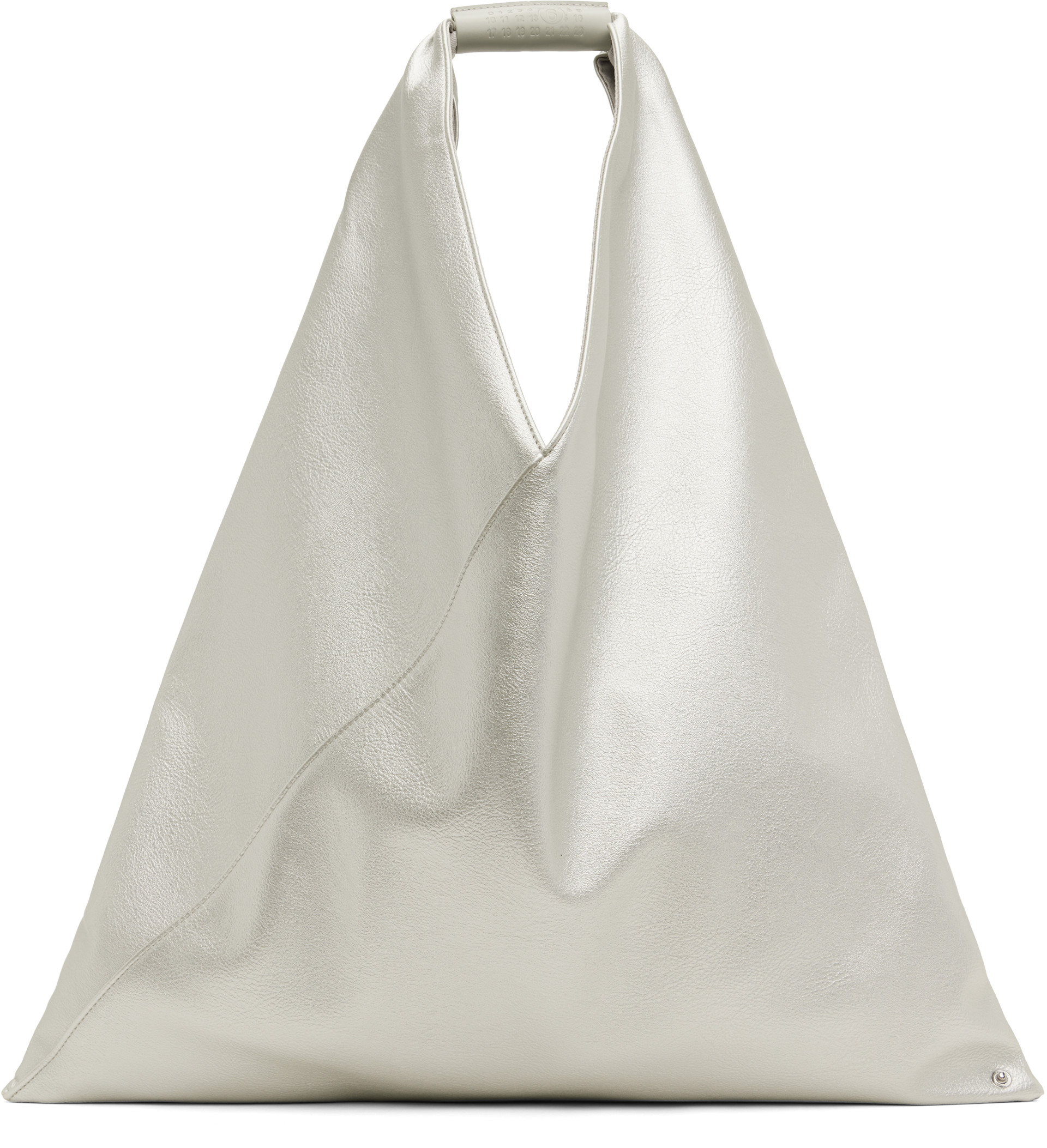 MM6 Maison Margiela: シルバー Classic フェイクレザー トートバッグ