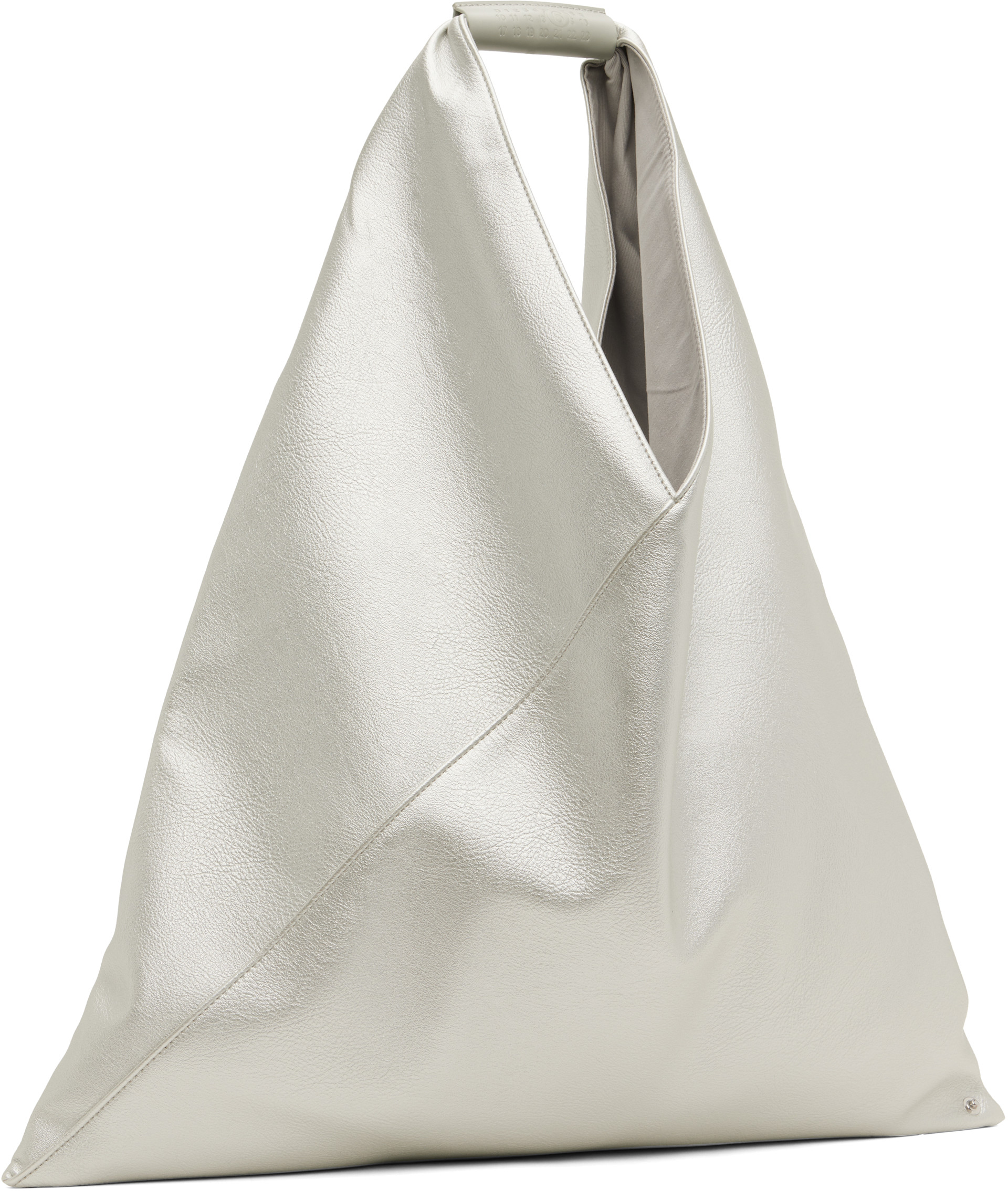 MM6 Maison Margiela: シルバー Classic フェイクレザー トートバッグ