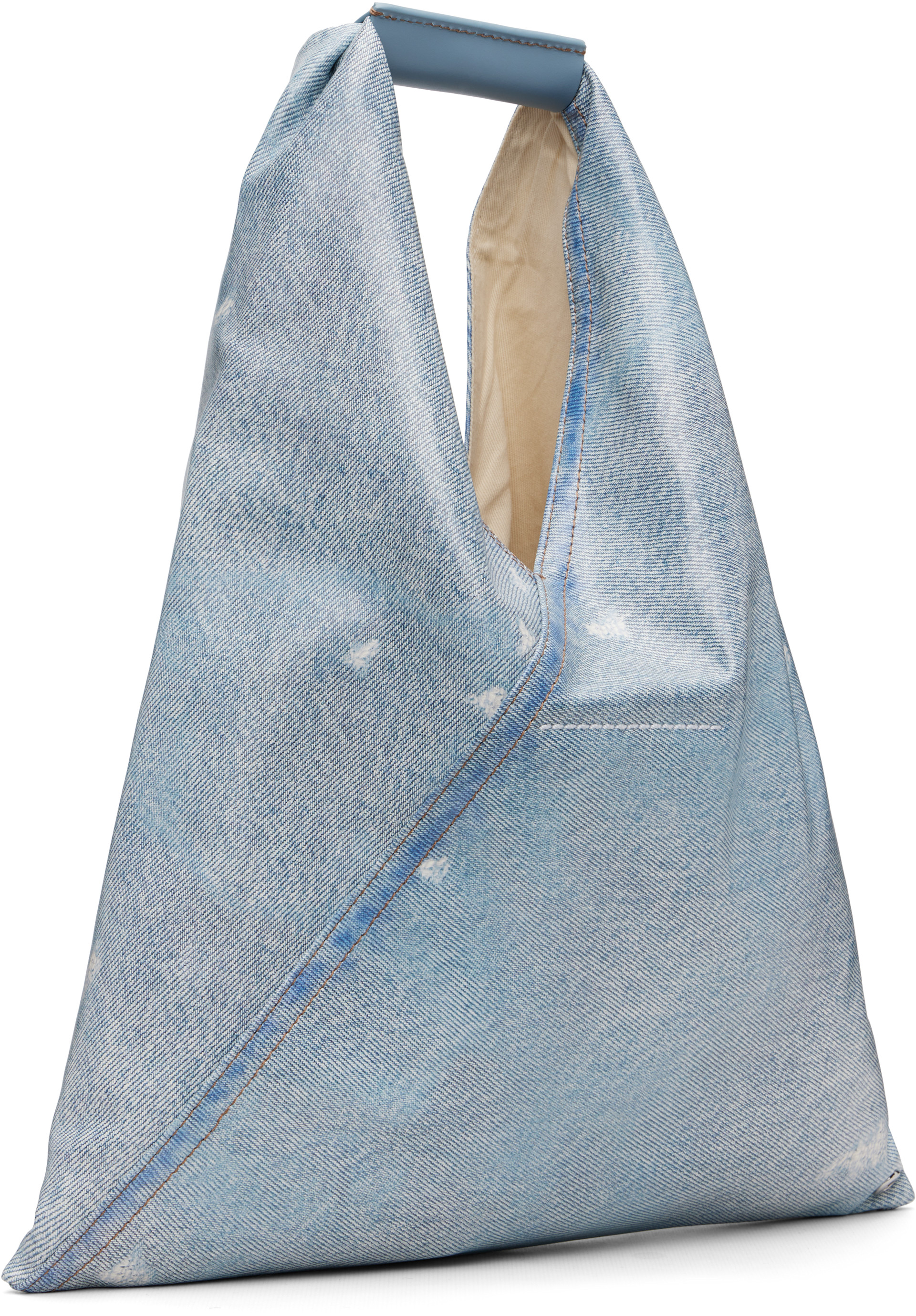 MM6 Maison Margiela: ブルー スモール トライアングルトート | SSENSE