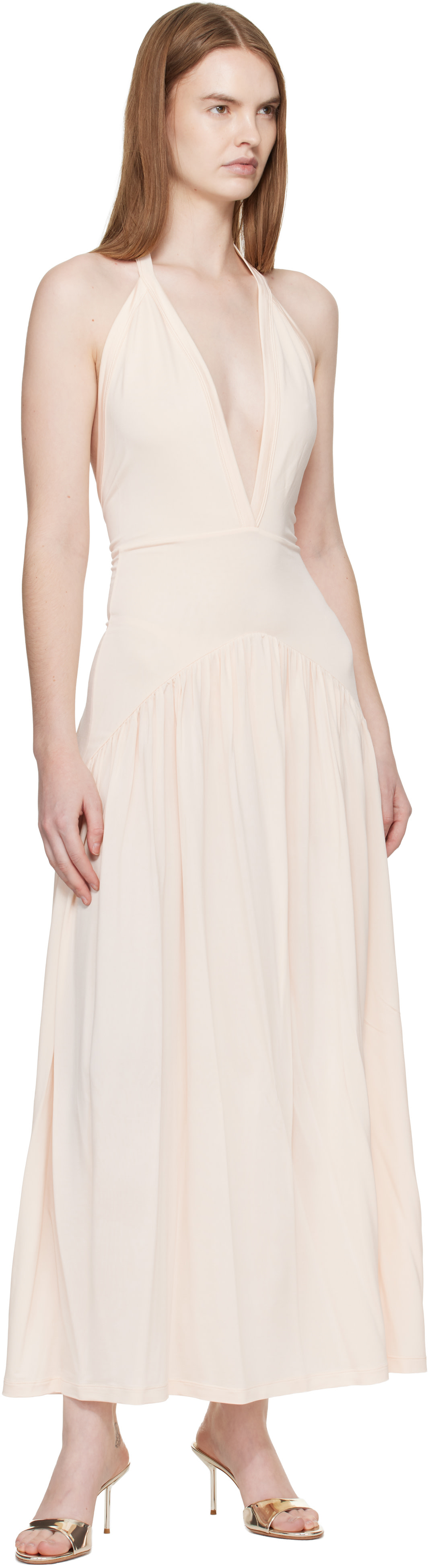 Aya Muse - Robe midi Ola blanc cassé