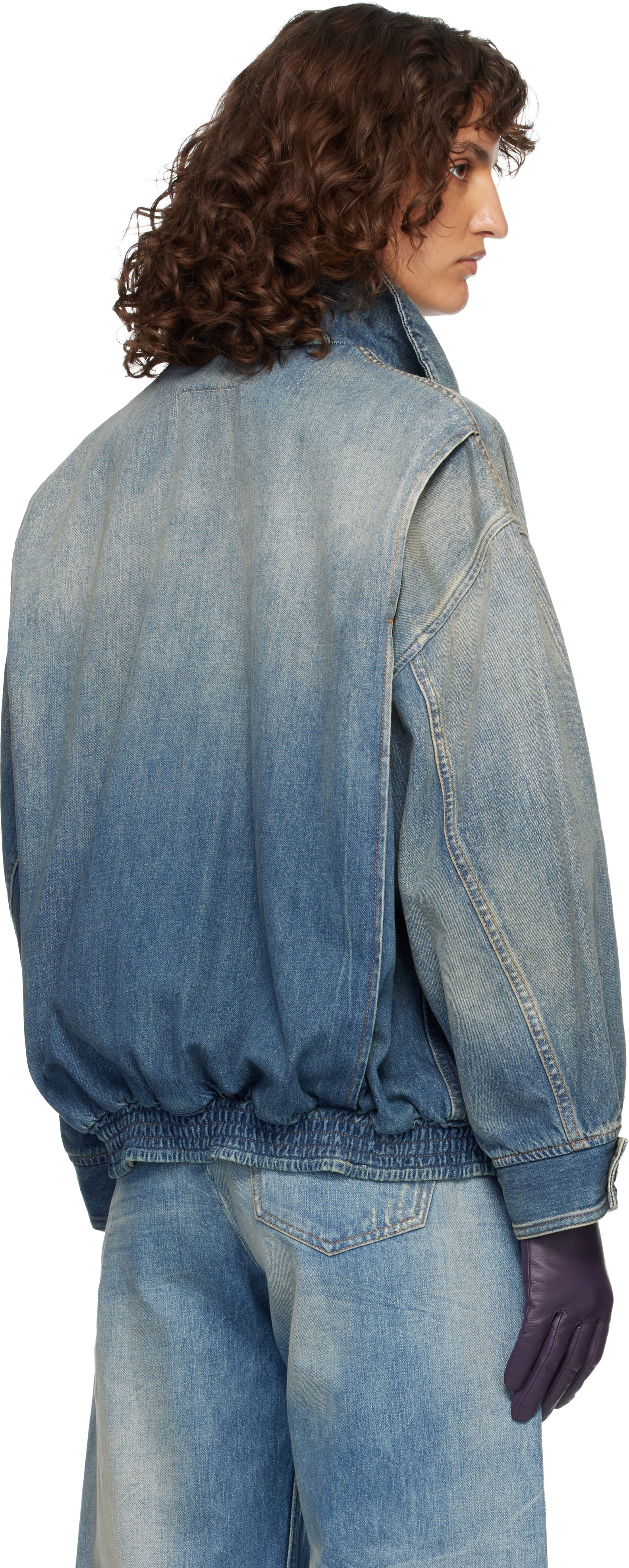 MM6 Maison Margiela: Blue Flap Pocket Denim Jacket | SSENSE