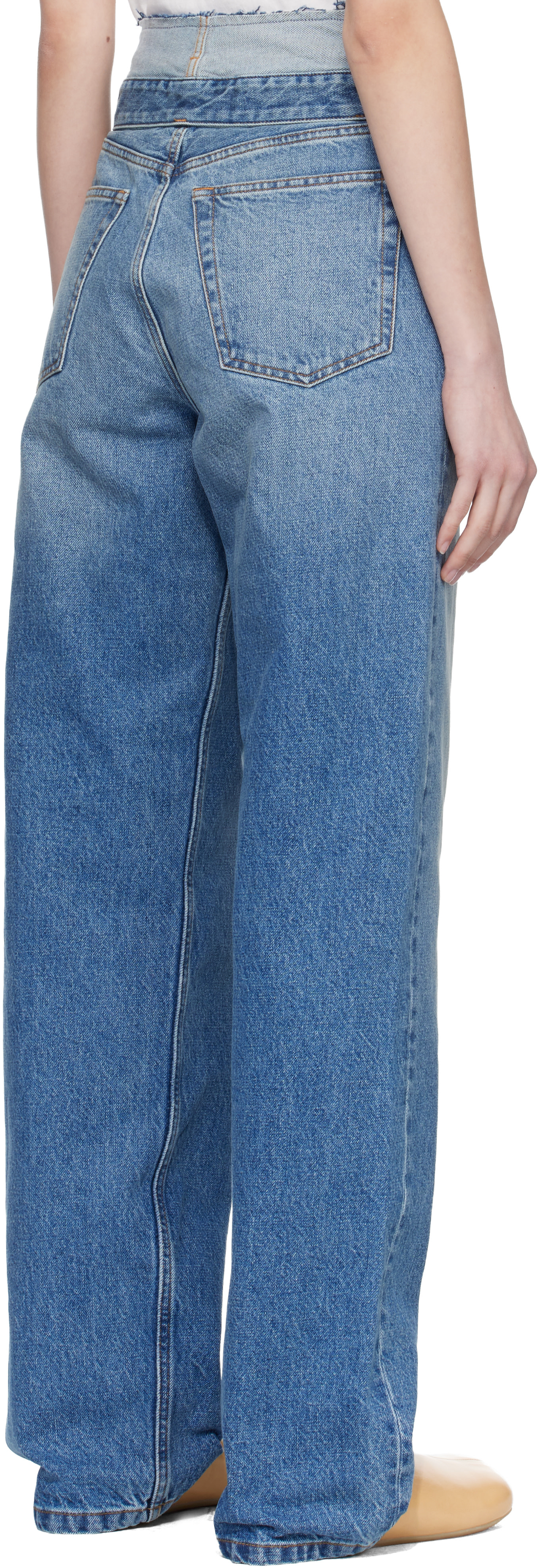 MM6 Maison Margiela: ブルー ストレートレッグ ジーンズ | SSENSE 日本