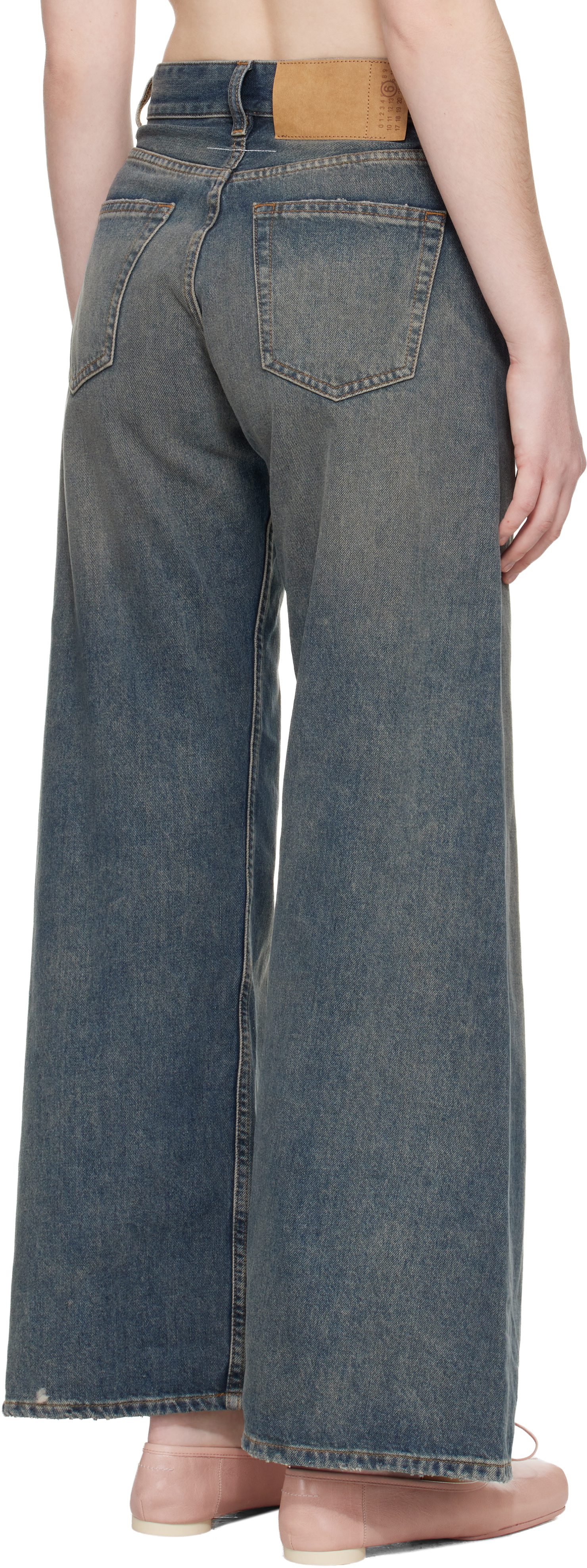 MM6 Maison Margiela: ブルー ディストレスジーンズ | SSENSE 日本