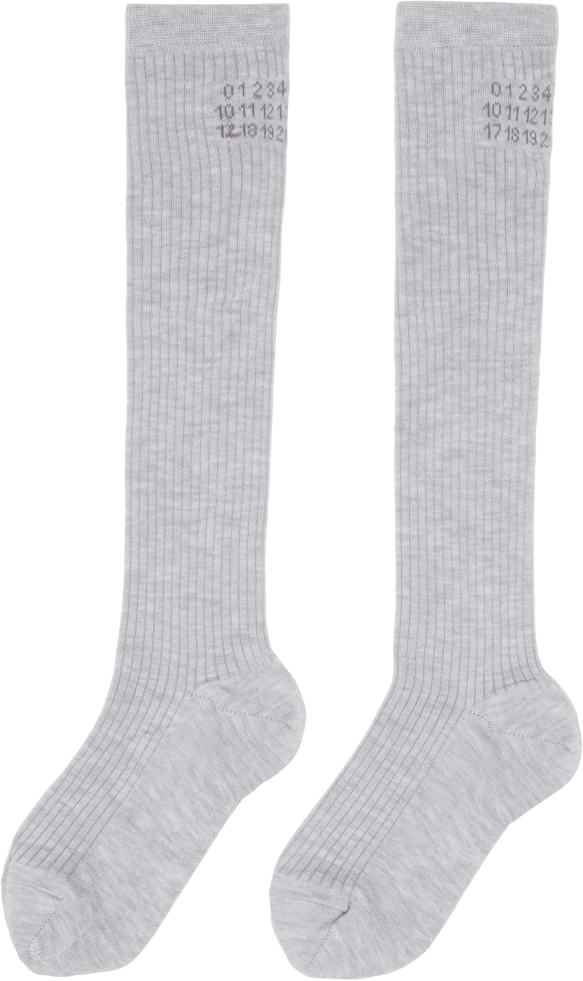 MM6 Maison Margiela: Gray Knee-High Socks | SSENSE