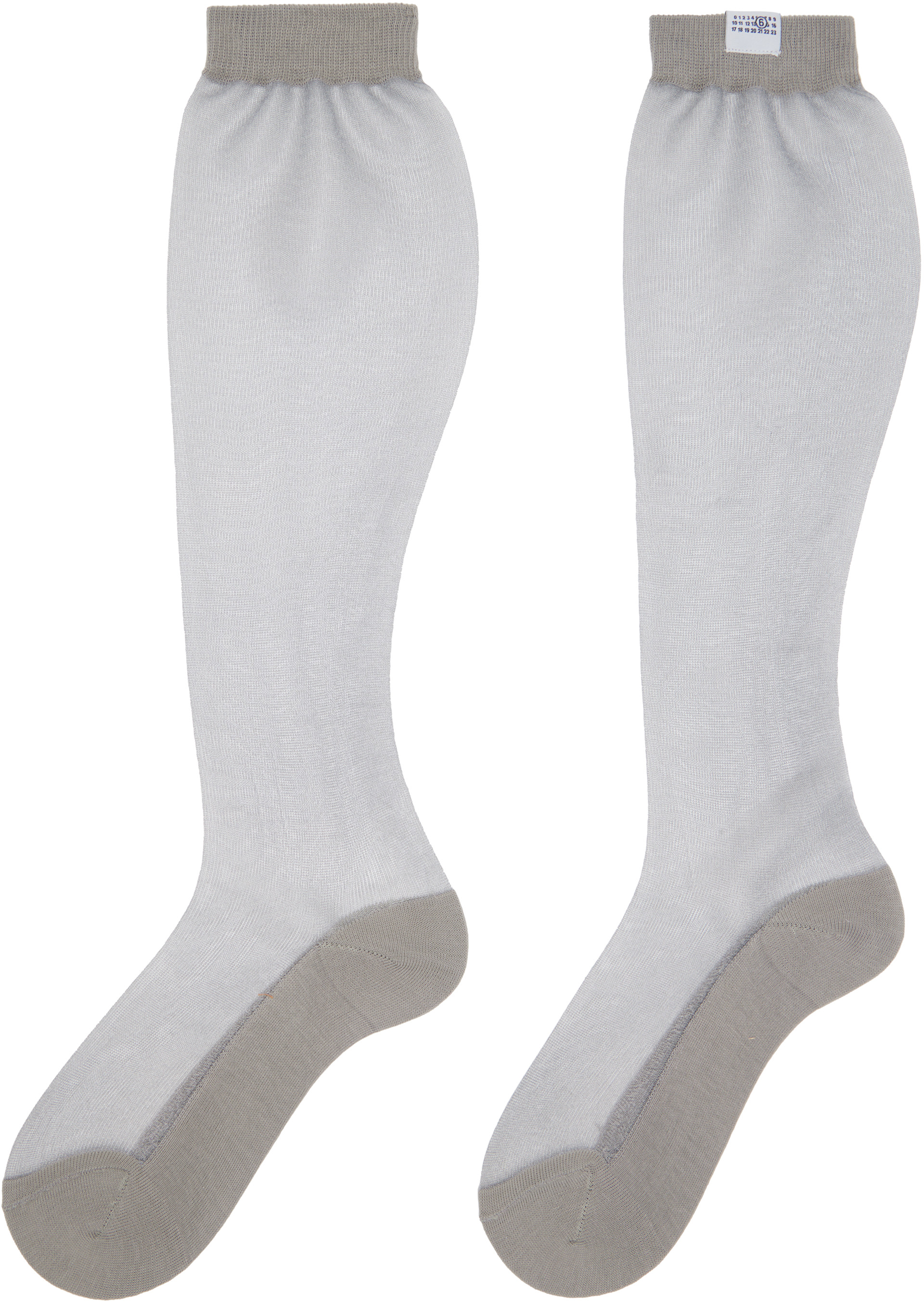 MM6 Maison Margiela: グレー シアー ハイソックス | SSENSE 日本
