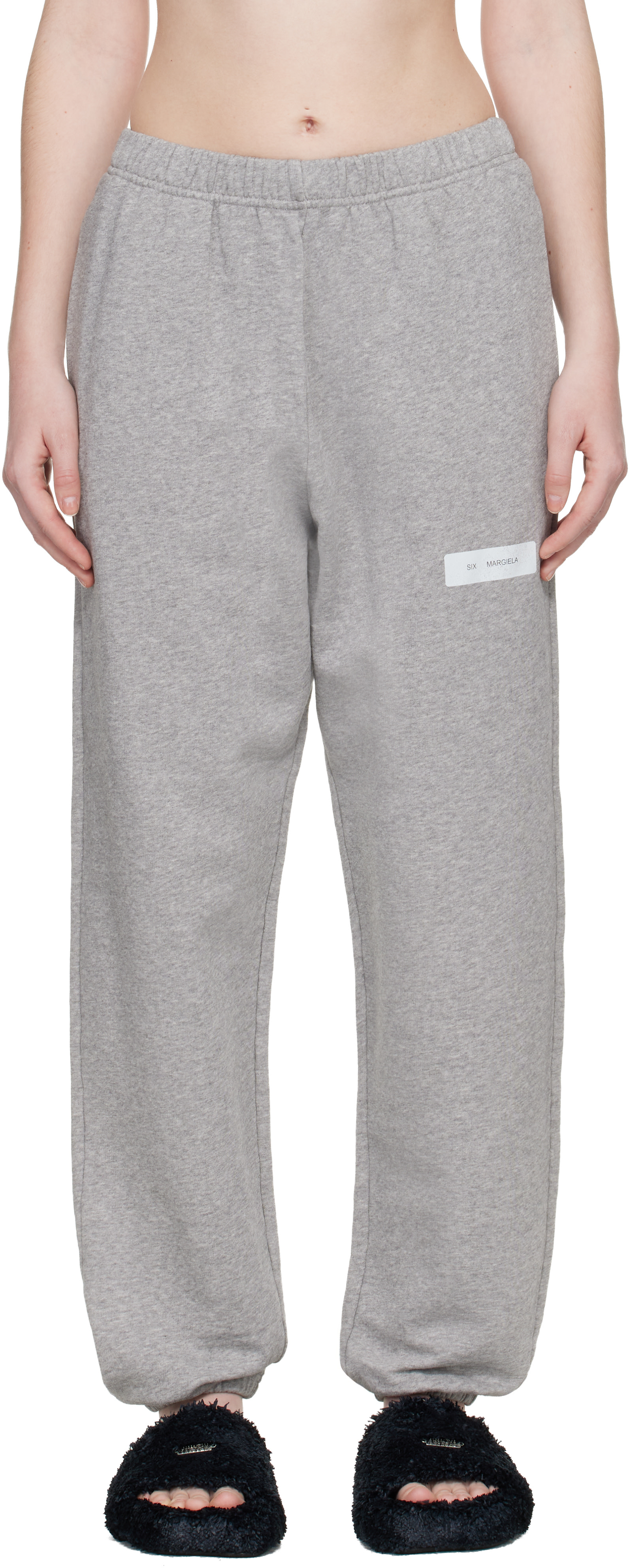 MM6 Maison Margiela: グレー Unbrushed Cotton スウェットパンツ