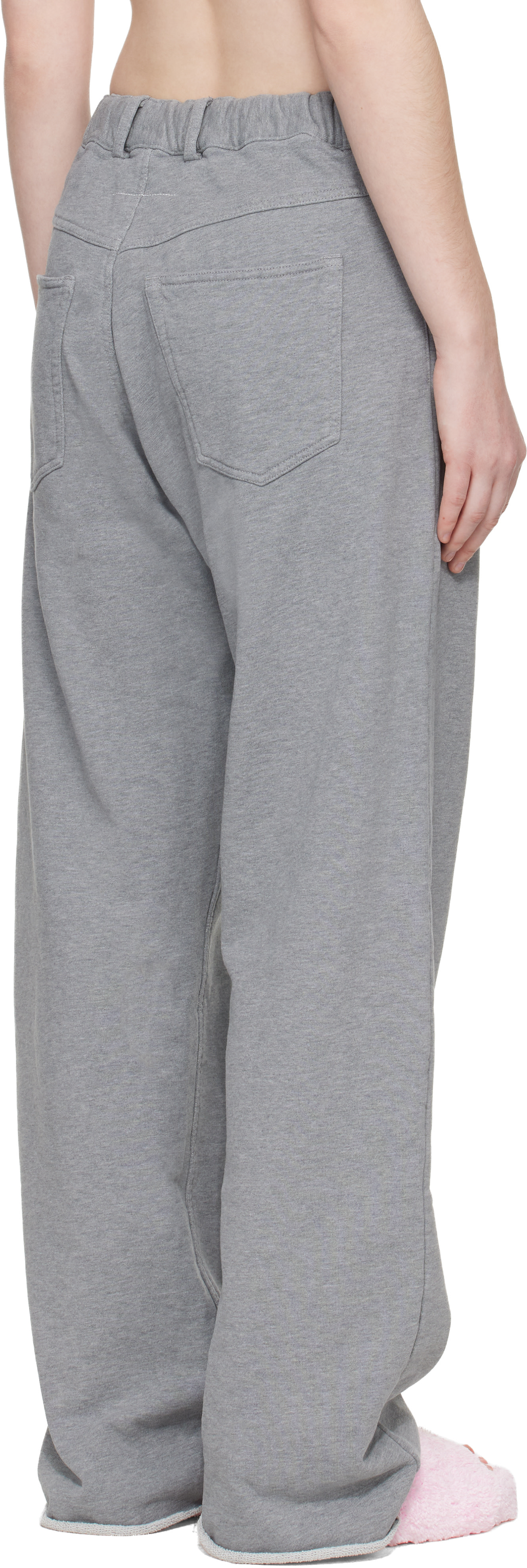 MM6 Maison Margiela: Gray Wide-Leg Cotton Trousers | SSENSE Canada