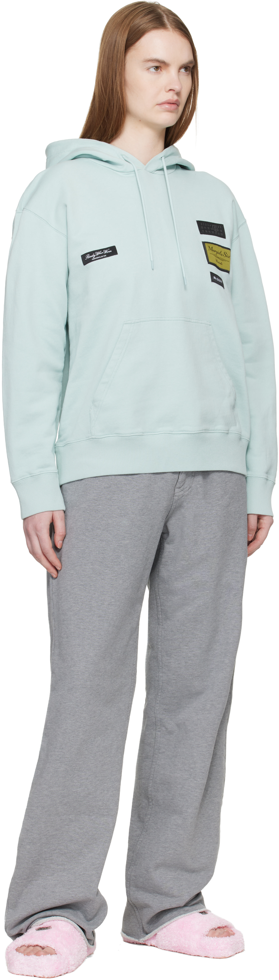 MM6 Maison Margiela: Gray Wide-Leg Cotton Trousers | SSENSE Canada