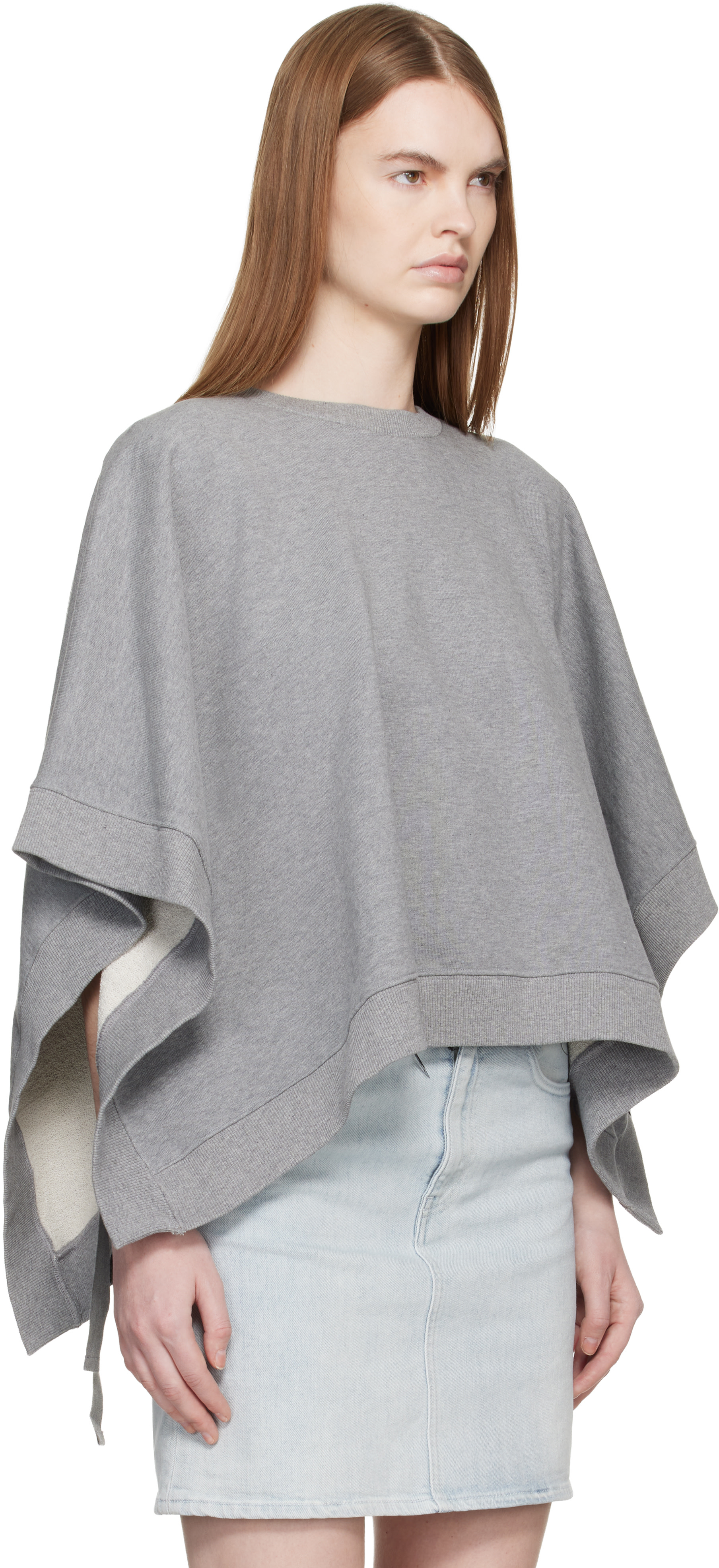 MM6 Maison Margiela - Pull molletonné gris en coton non brossé