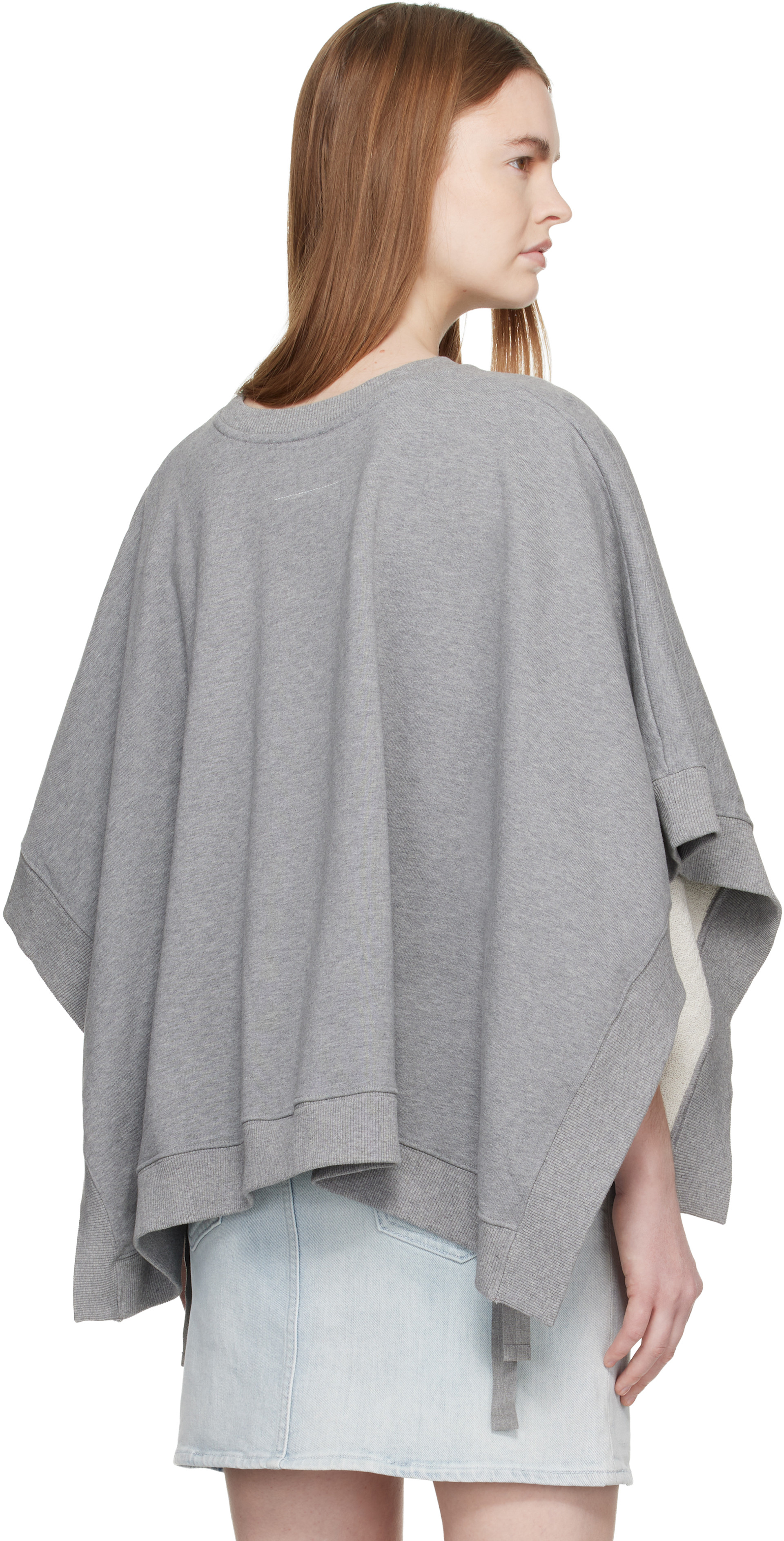 MM6 Maison Margiela - Pull molletonné gris en coton non brossé