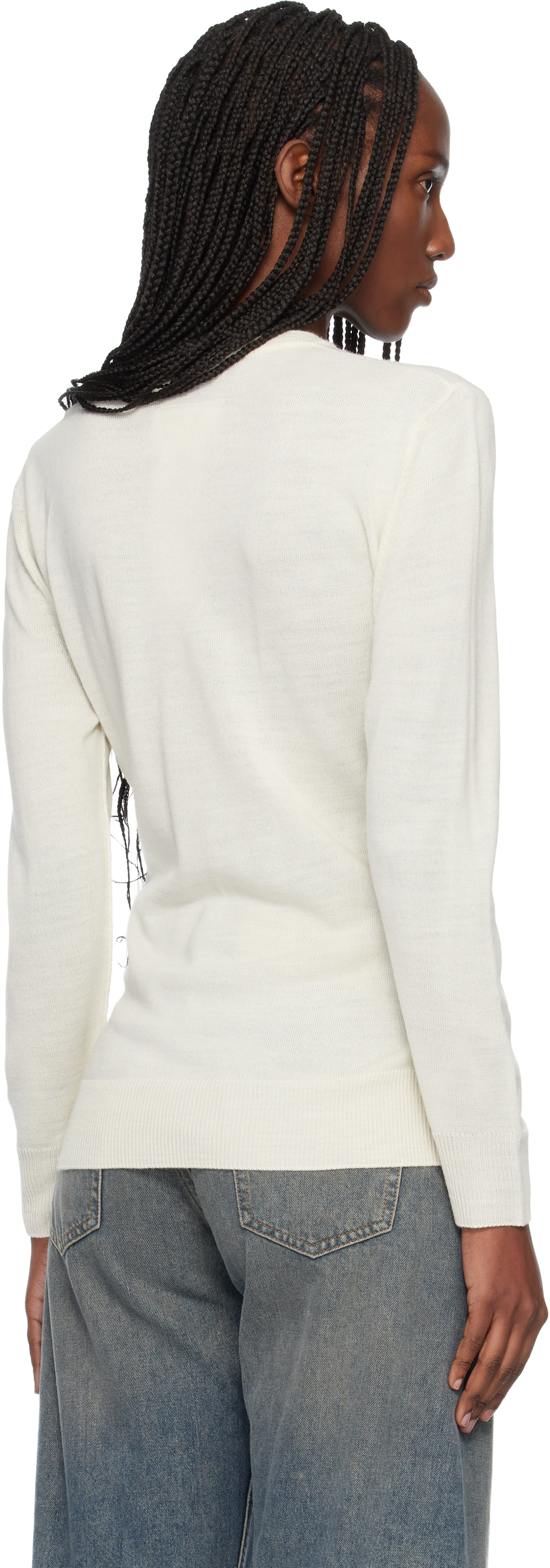 MM6 Maison Margiela - Pull beige à manches supplémentaires