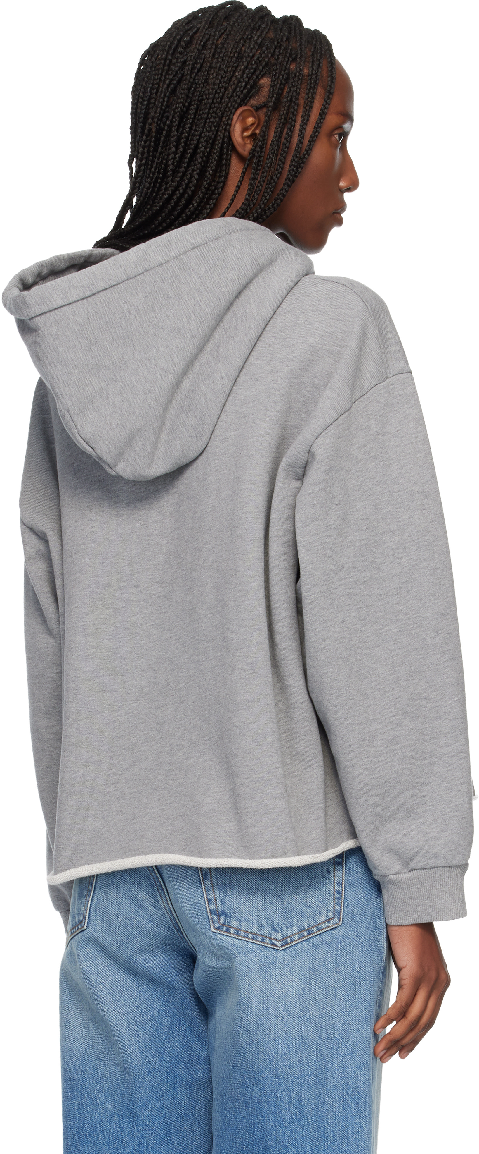 MM6 Maison Margiela: グレー Unbrushed Cotton フーディ | SSENSE 日本