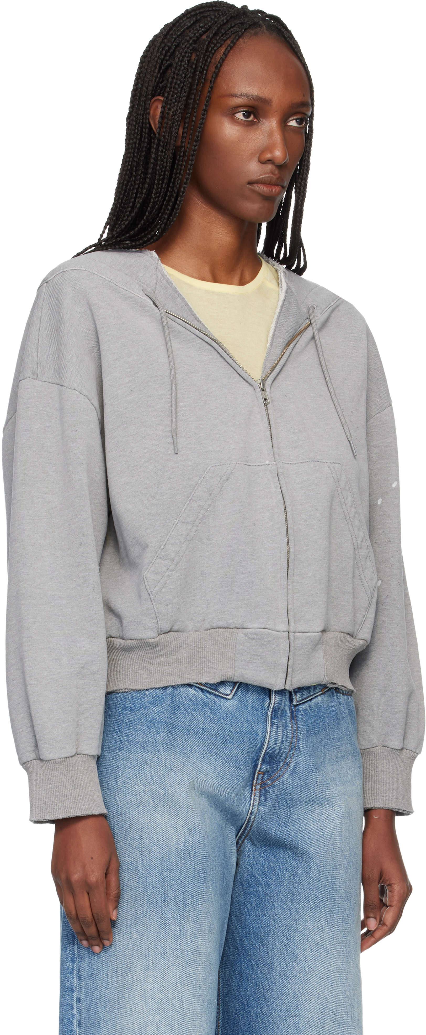 MM6 Maison Margiela - Pull molletonné gris en coton