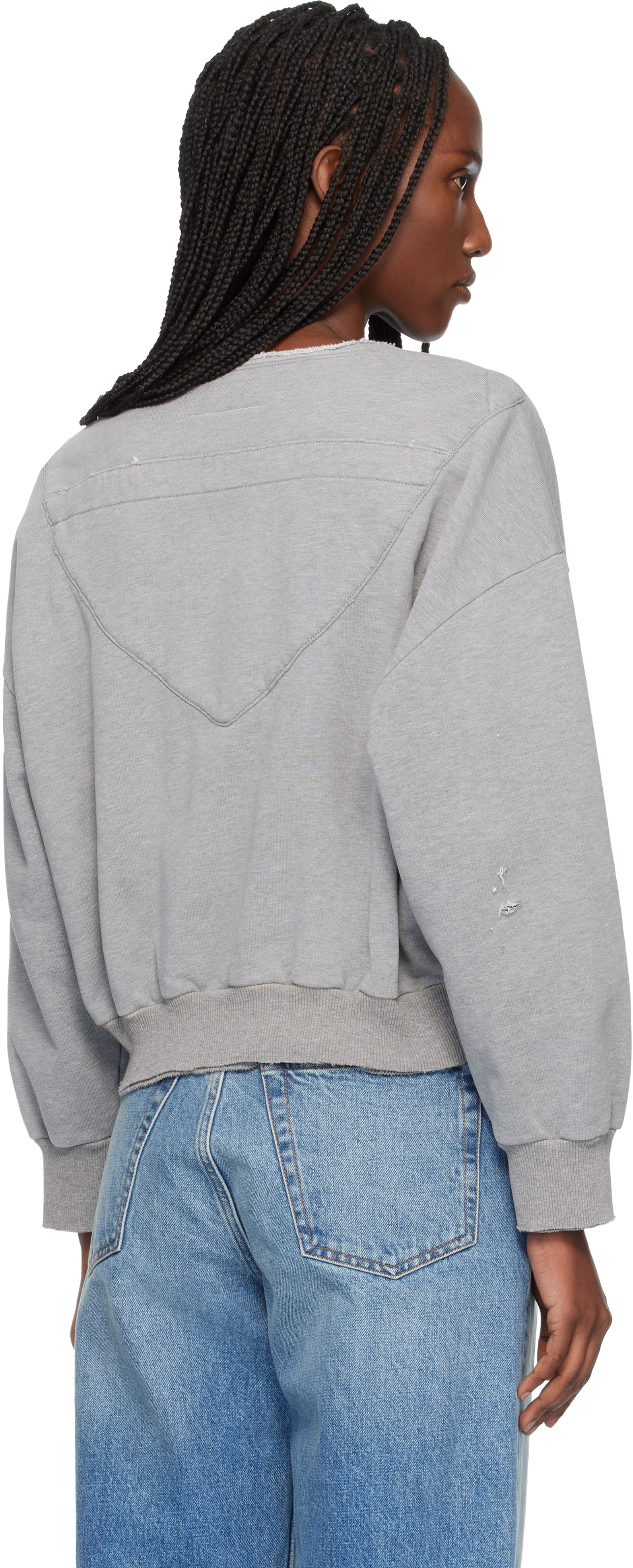MM6 Maison Margiela - Pull molletonné gris en coton