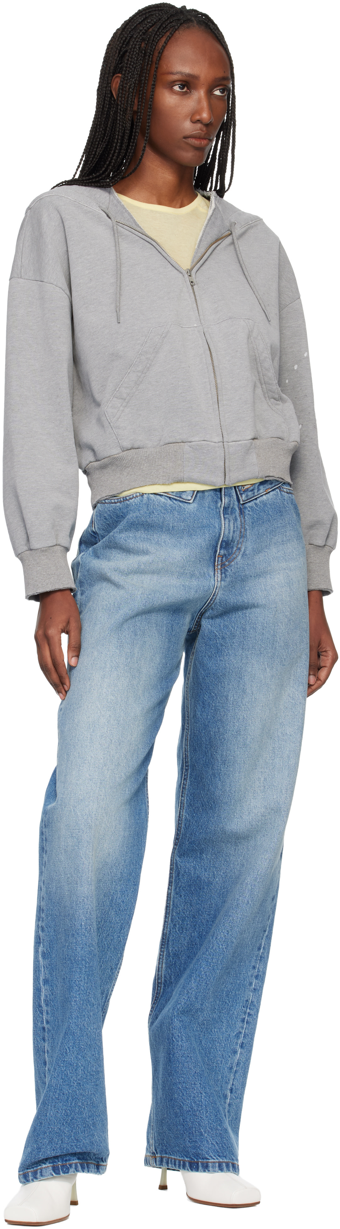 MM6 Maison Margiela - Pull molletonné gris en coton