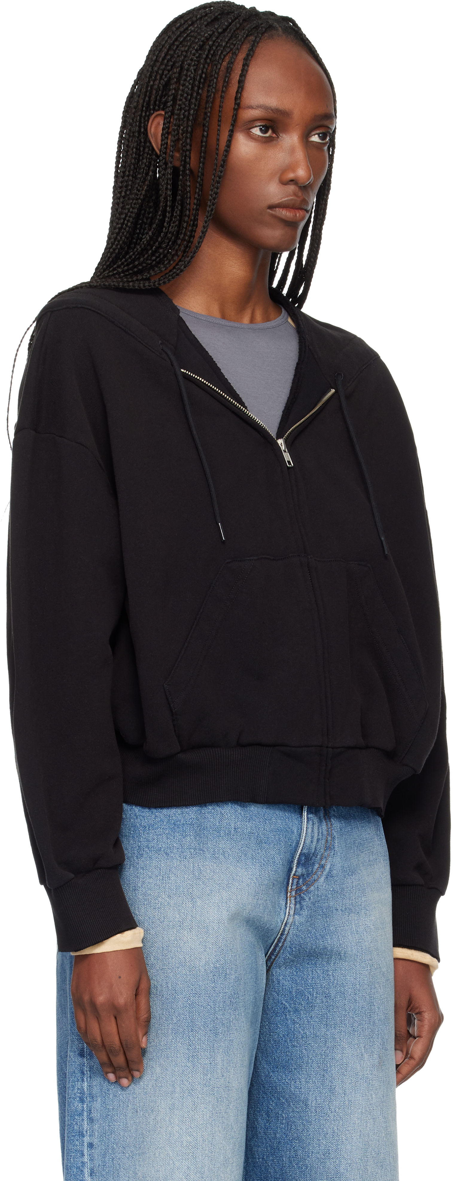 MM6 Maison Margiela - Pull molletonné noir en coton