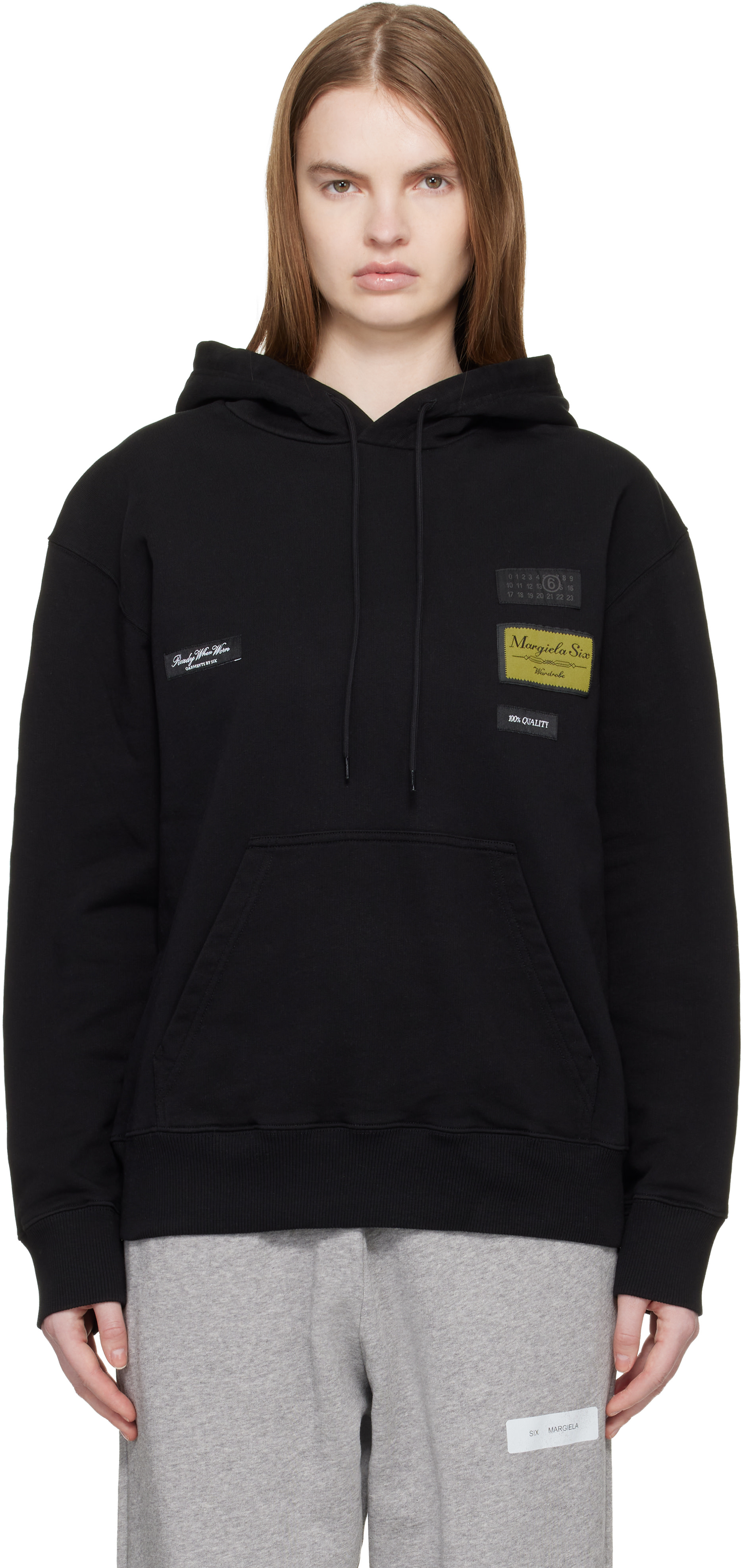 MM6 Maison Margiela - Pull à capuche noir en coton