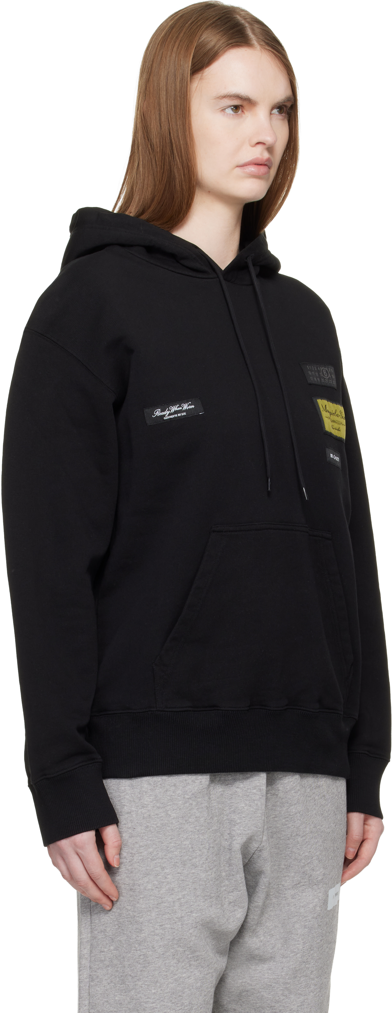 MM6 Maison Margiela - Pull à capuche noir en coton