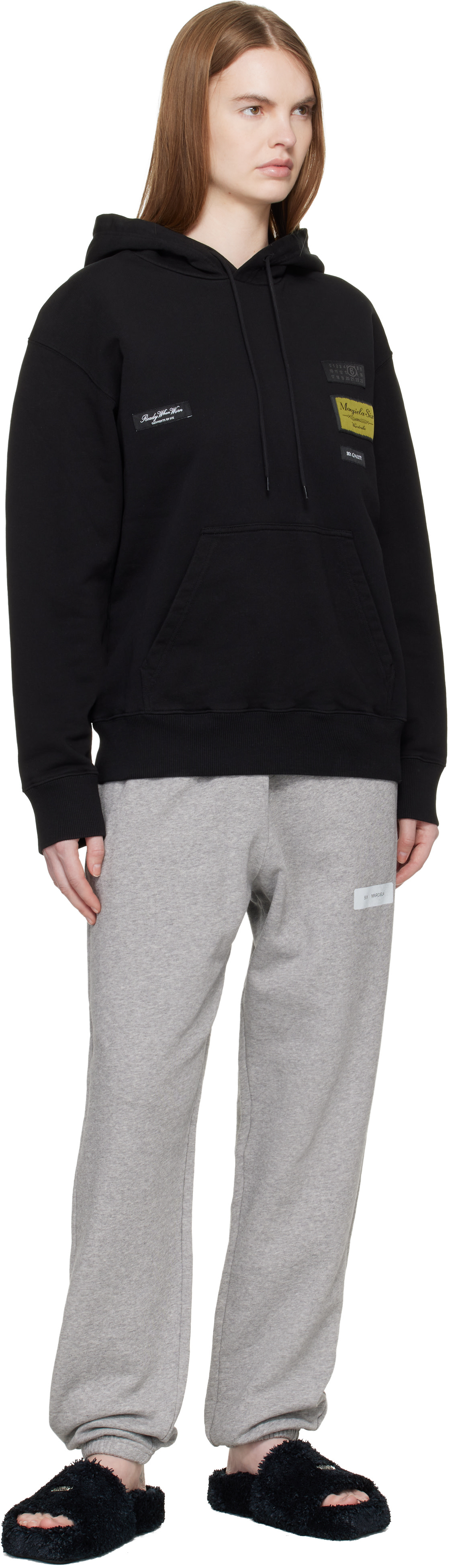 MM6 Maison Margiela - Pull à capuche noir en coton