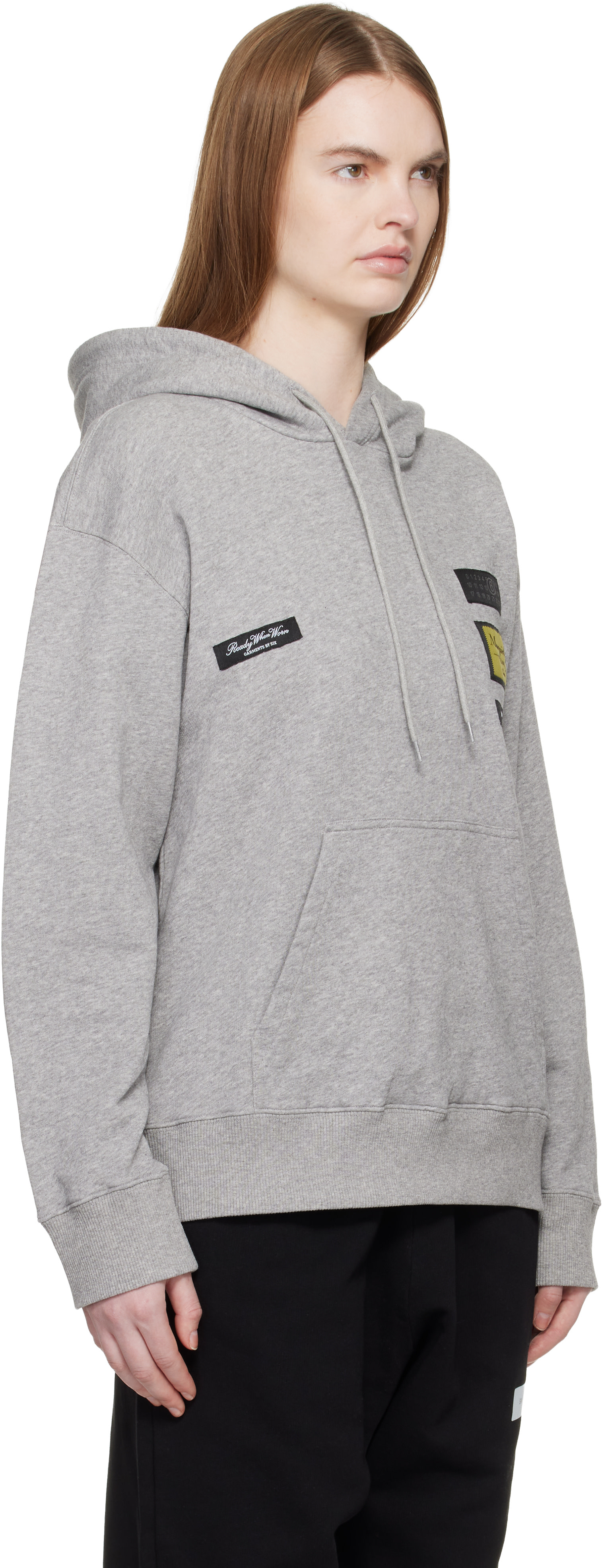 MM6 Maison Margiela: Gray Cotton Hoodie | SSENSE MM6 Maison Margiela: Gray Cotton Hoodie | SSENSE