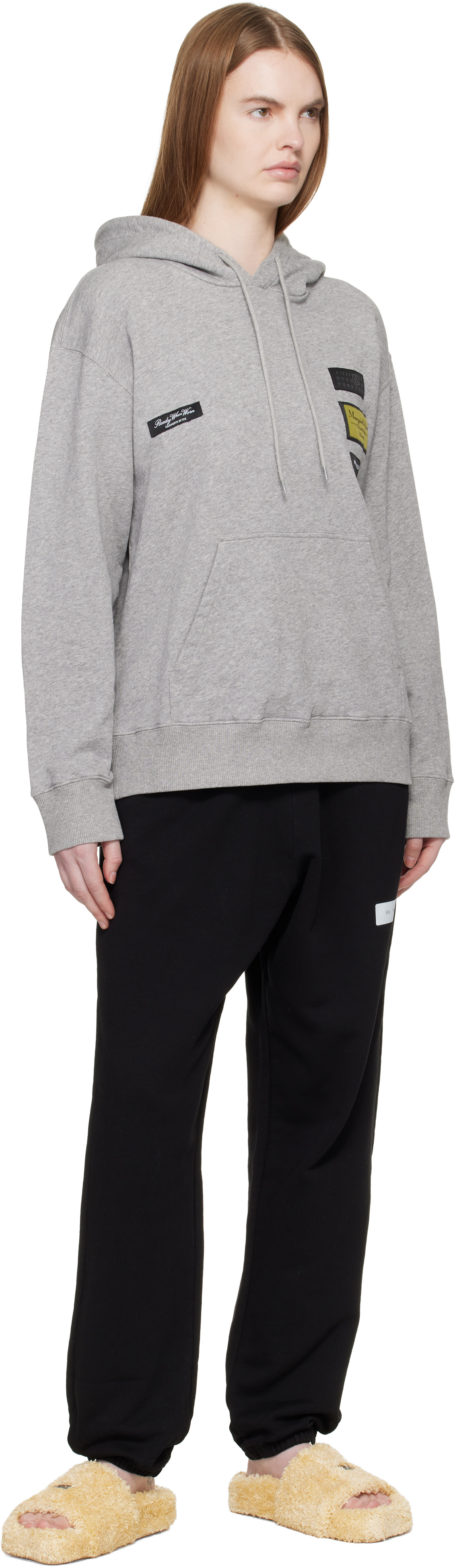 MM6 Maison Margiela - Pull à capuche gris en coton