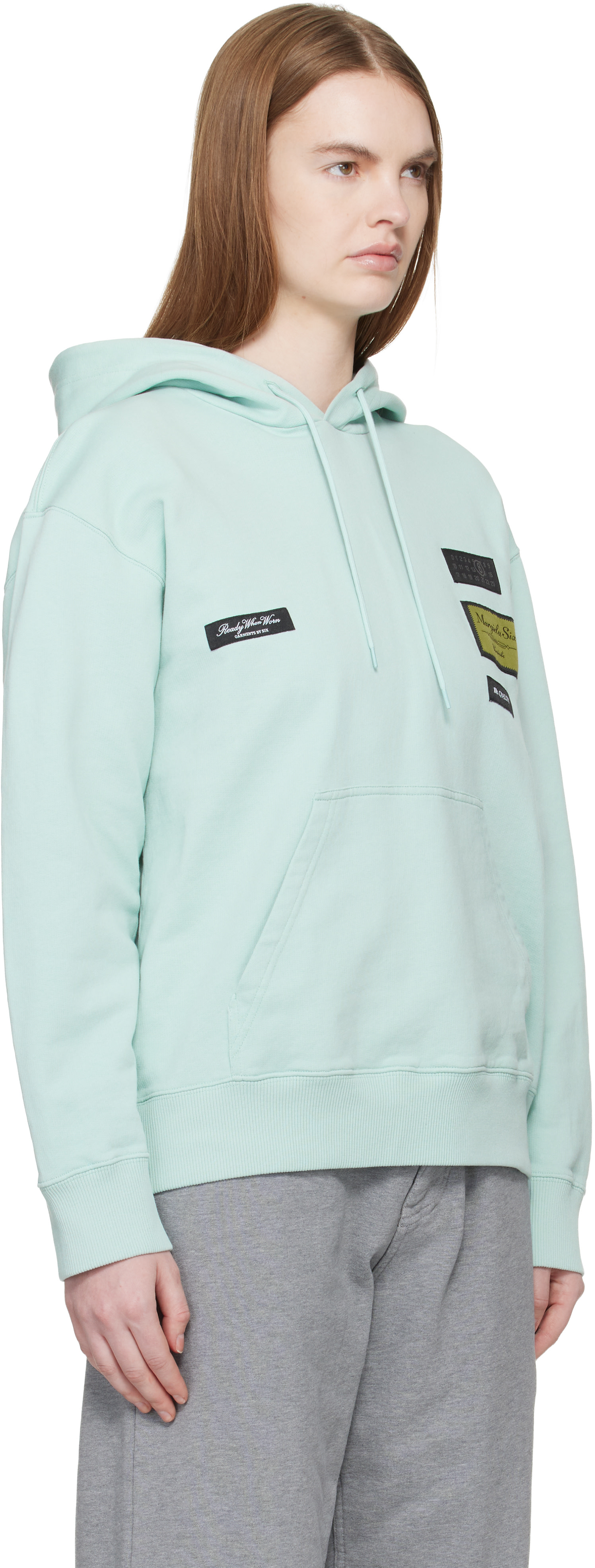 MM6 Maison Margiela - Pull à capuche bleu en coton