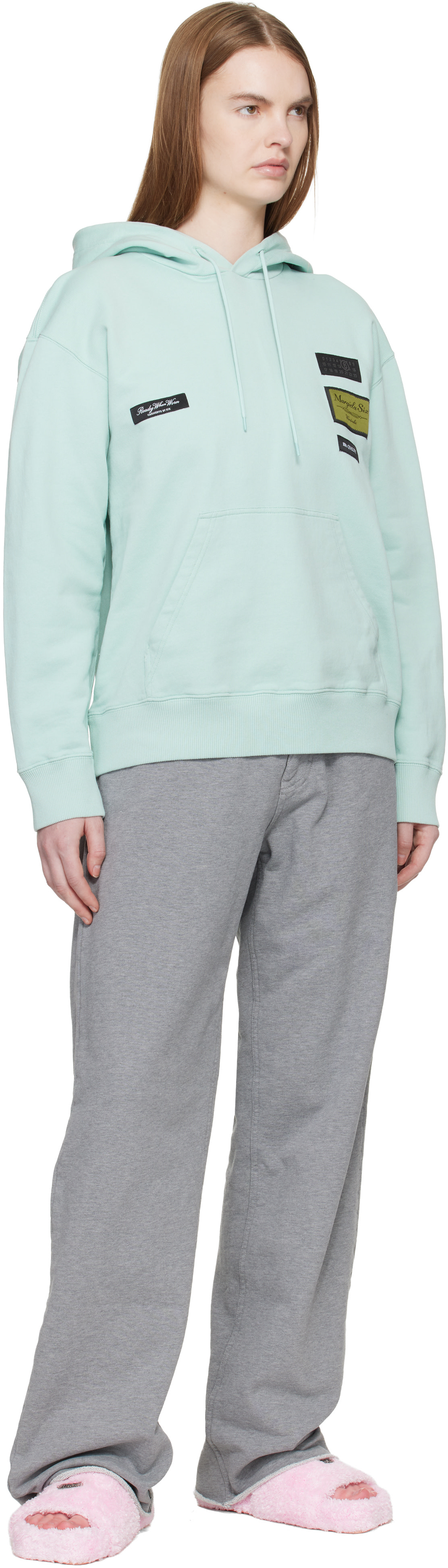 MM6 Maison Margiela - Pull à capuche bleu en coton