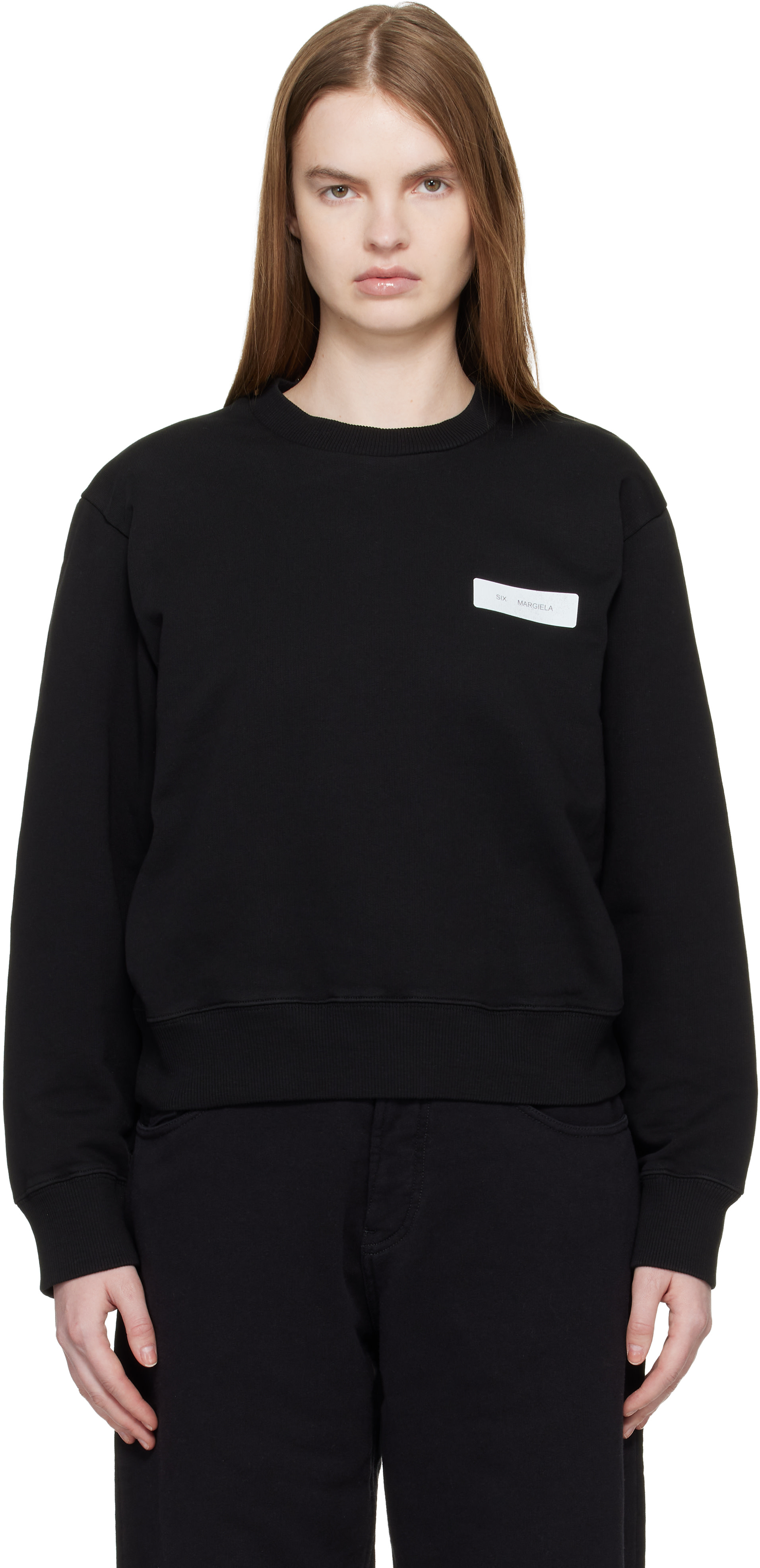 MM6 Maison Margiela - Pull molletonné noir en coton