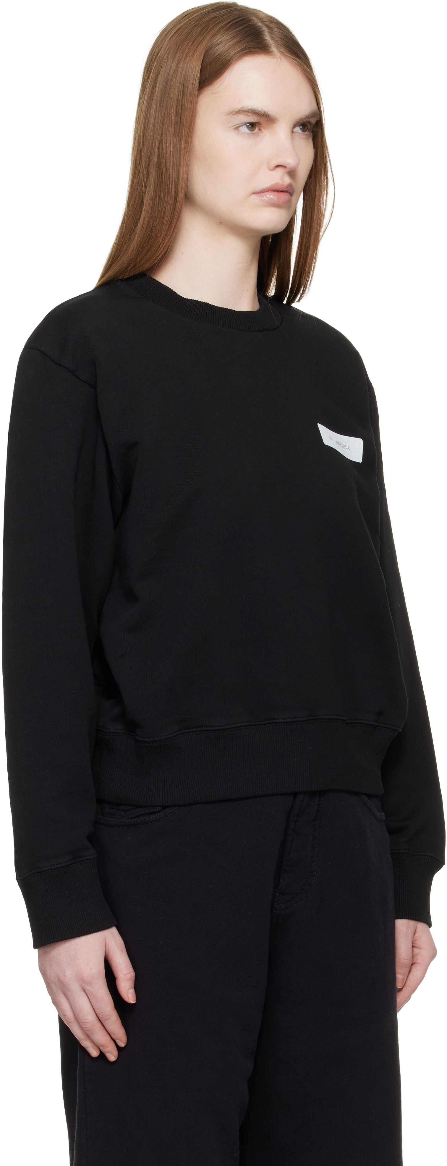MM6 Maison Margiela - Pull molletonné noir en coton