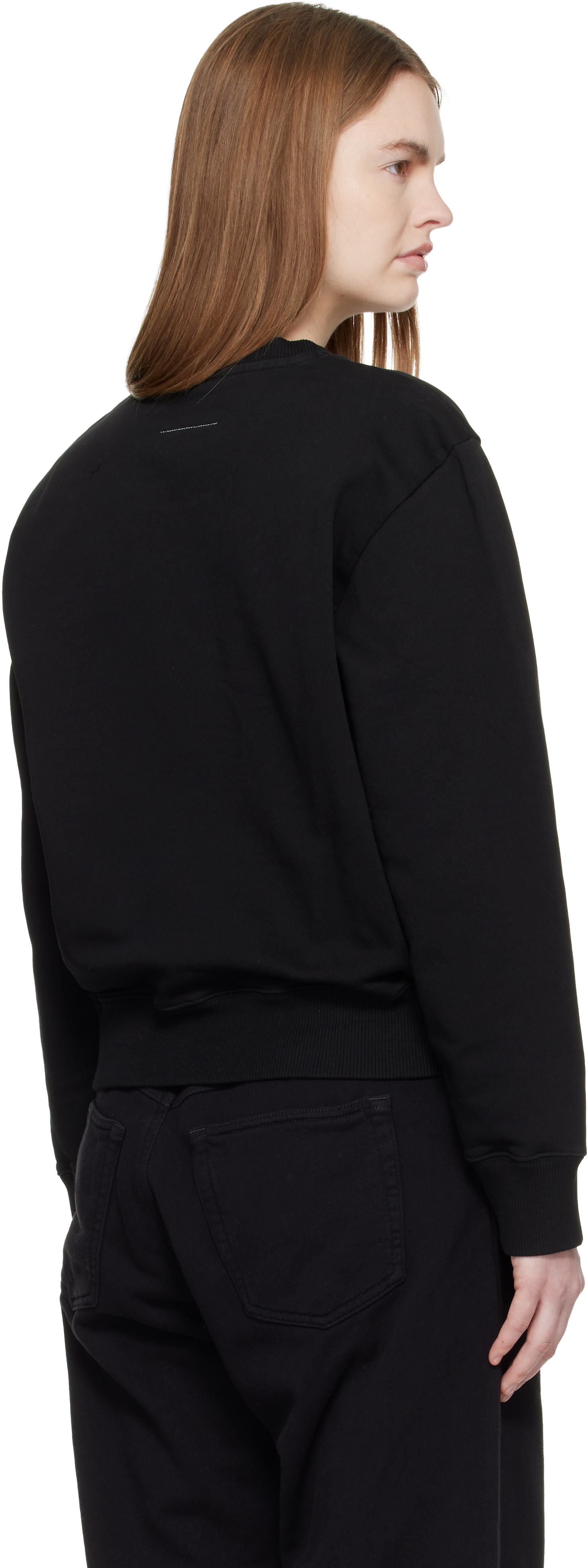 MM6 Maison Margiela - Pull molletonné noir en coton