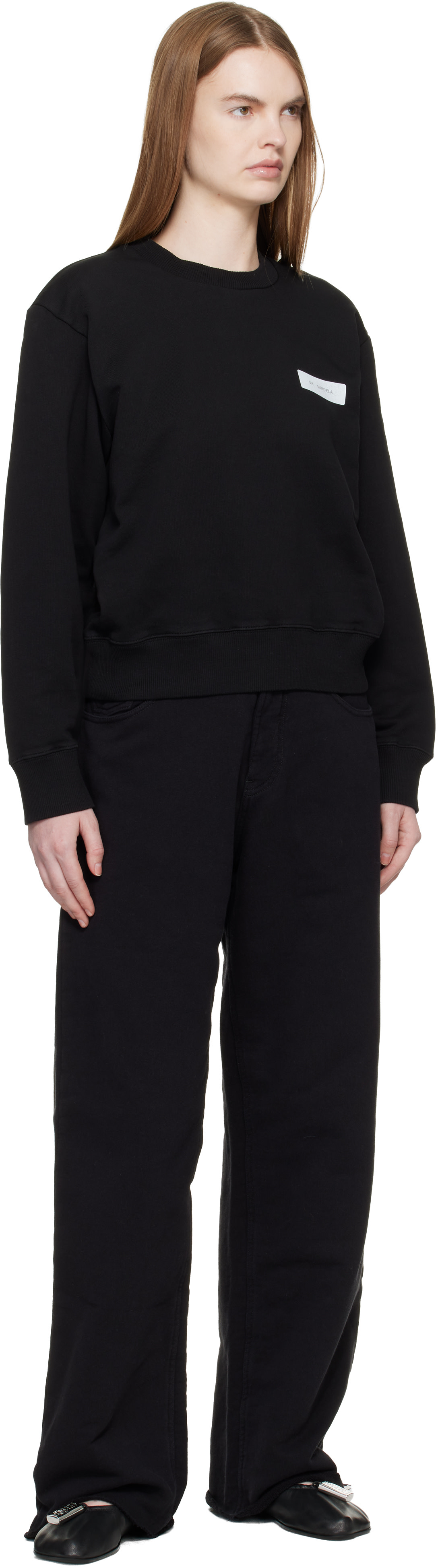 MM6 Maison Margiela - Pull molletonné noir en coton
