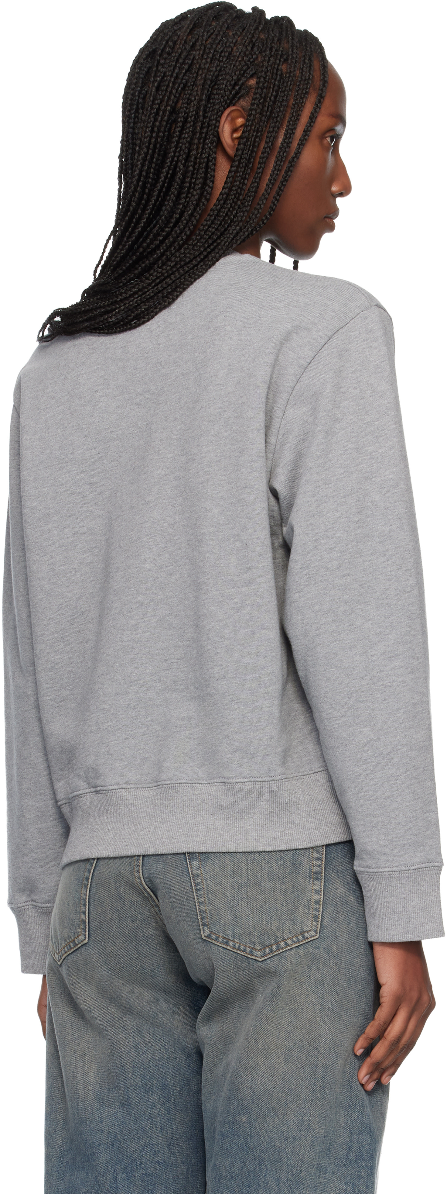 MM6 Maison Margiela - Pull molletonné gris à effet aérosol