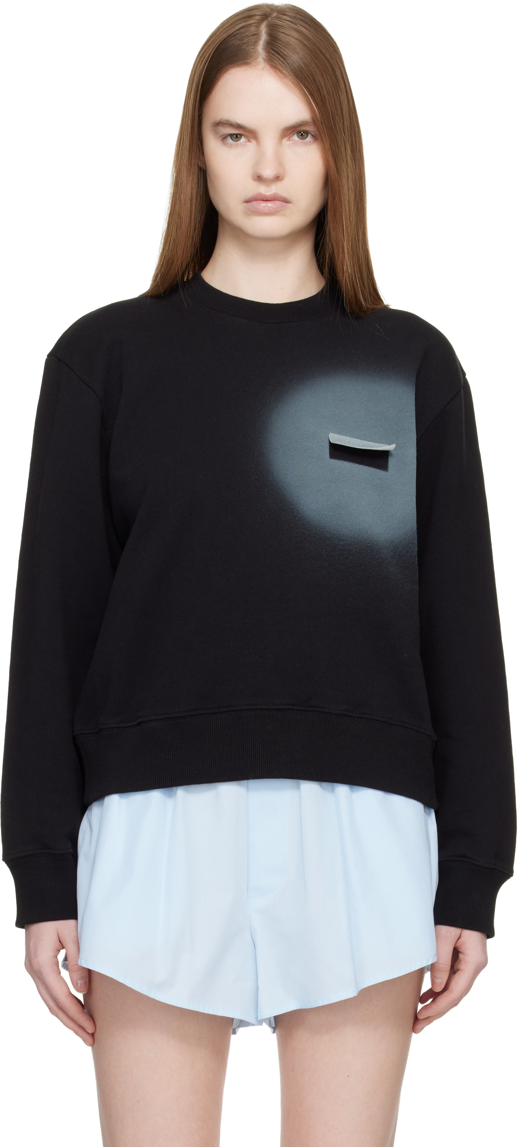 MM6 Maison Margiela - Pull molletonné noir en coton non brossé