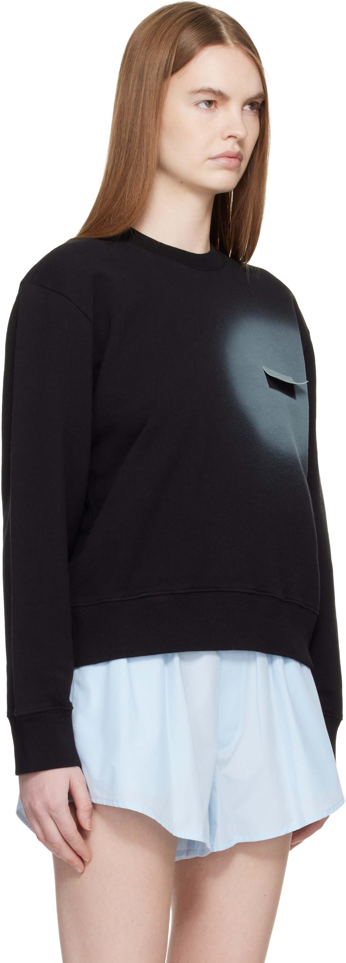 MM6 Maison Margiela - Pull molletonné noir en coton non brossé