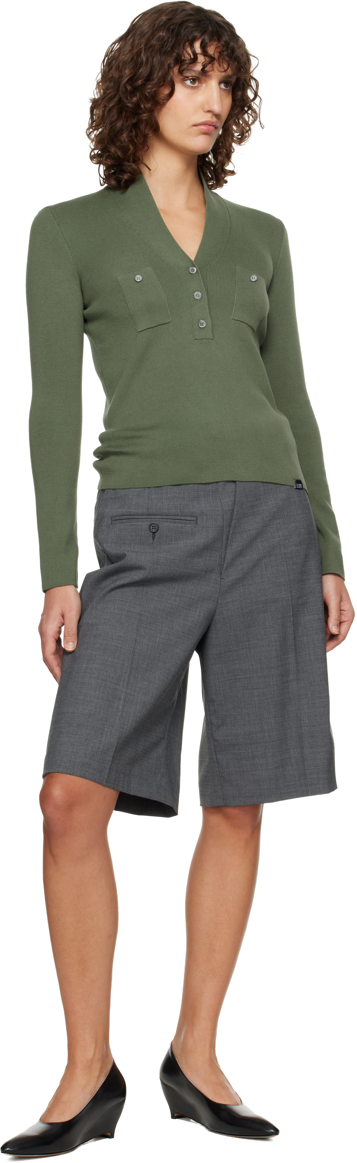 MM6 Maison Margiela - Pull kaki en coton