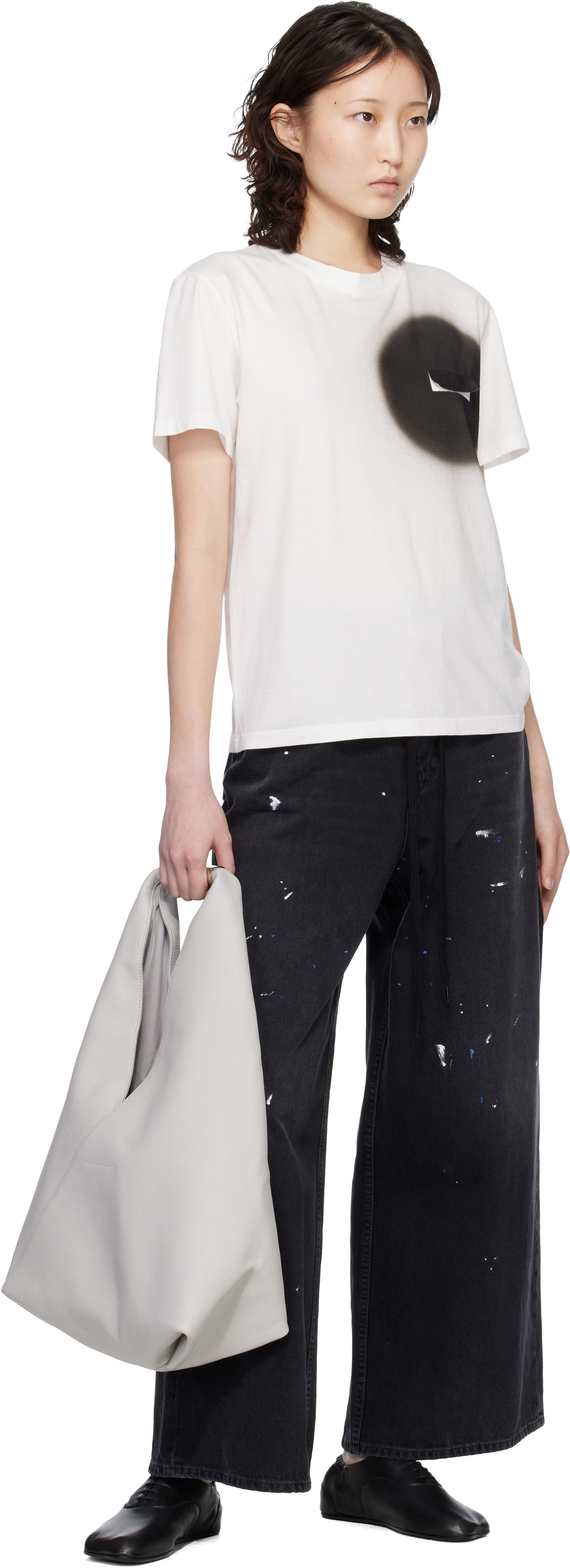 MM6 Maison Margiela: Off-White Spray Paint T-shirt | SSENSE