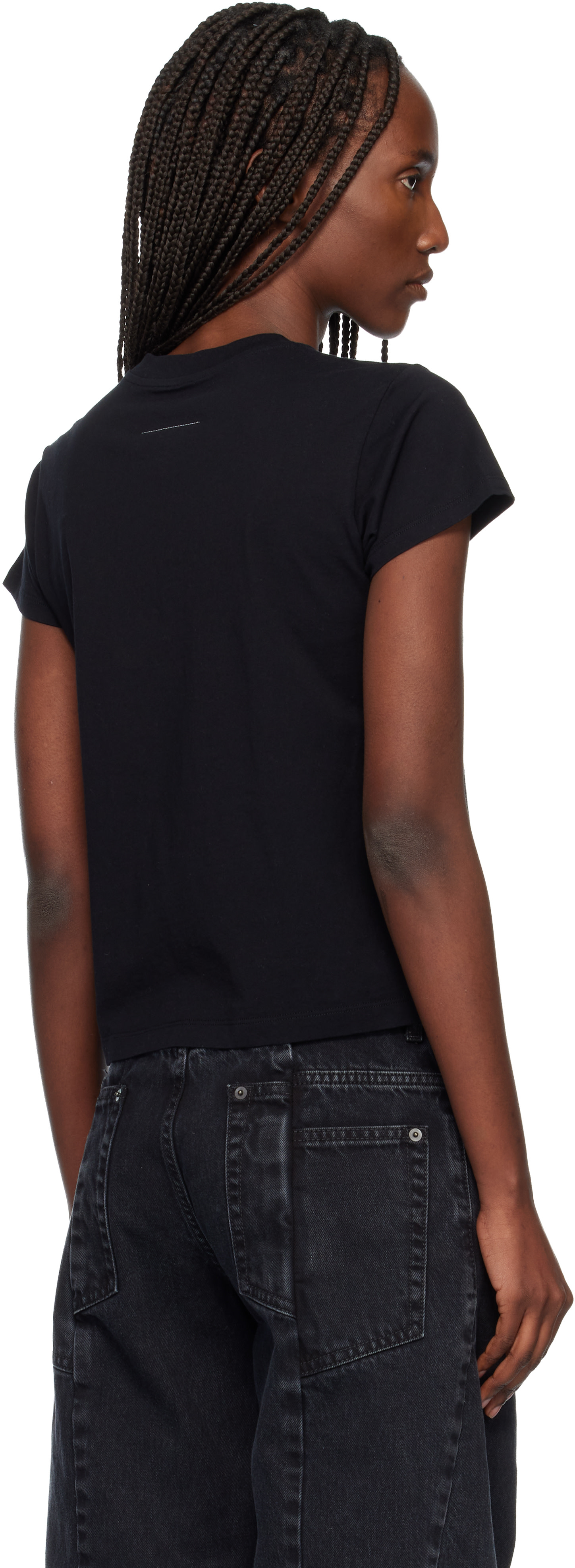 MM6 Maison Margiela: Black Numeric Cotton T-shirt | SSENSE