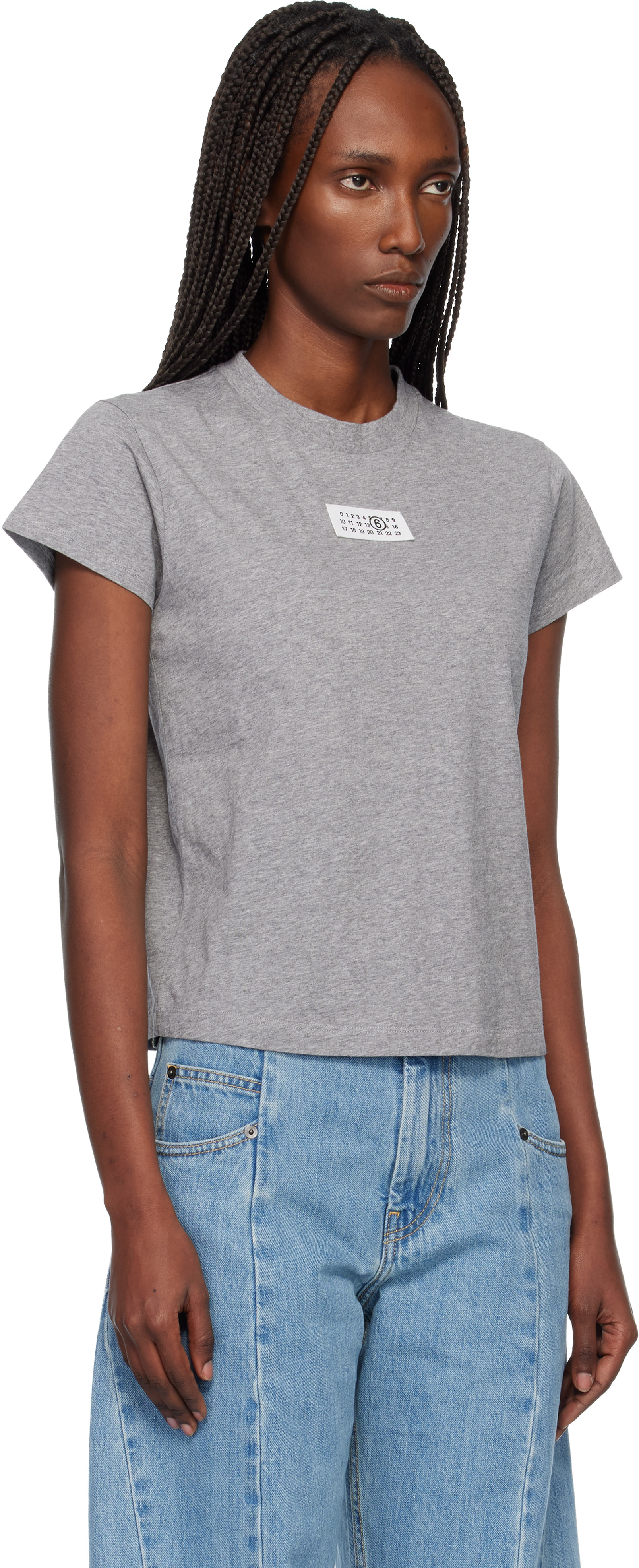 Maison Margiela グレー Tシャツ Lサイズ MM6 Maison Margiela: Gray Numeric Cotton T-shirt | SSENSE