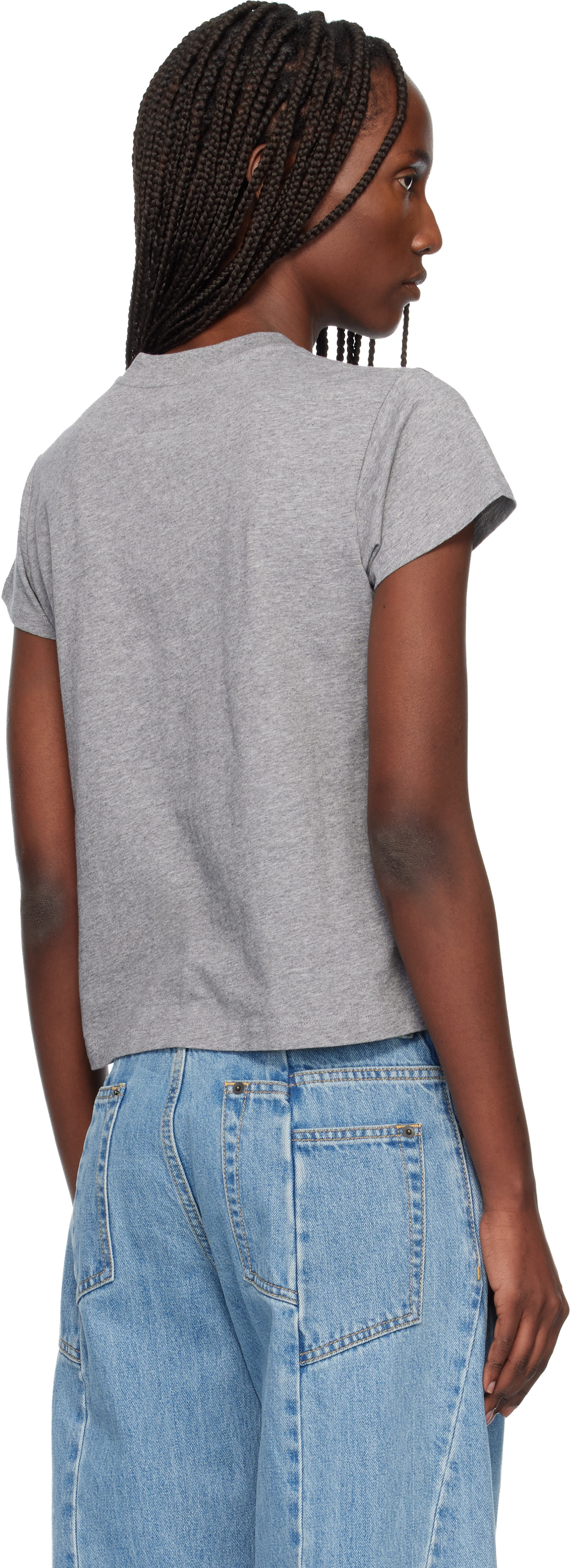 MM6 Maison Margiela: Gray Numeric Cotton T-shirt | SSENSE
