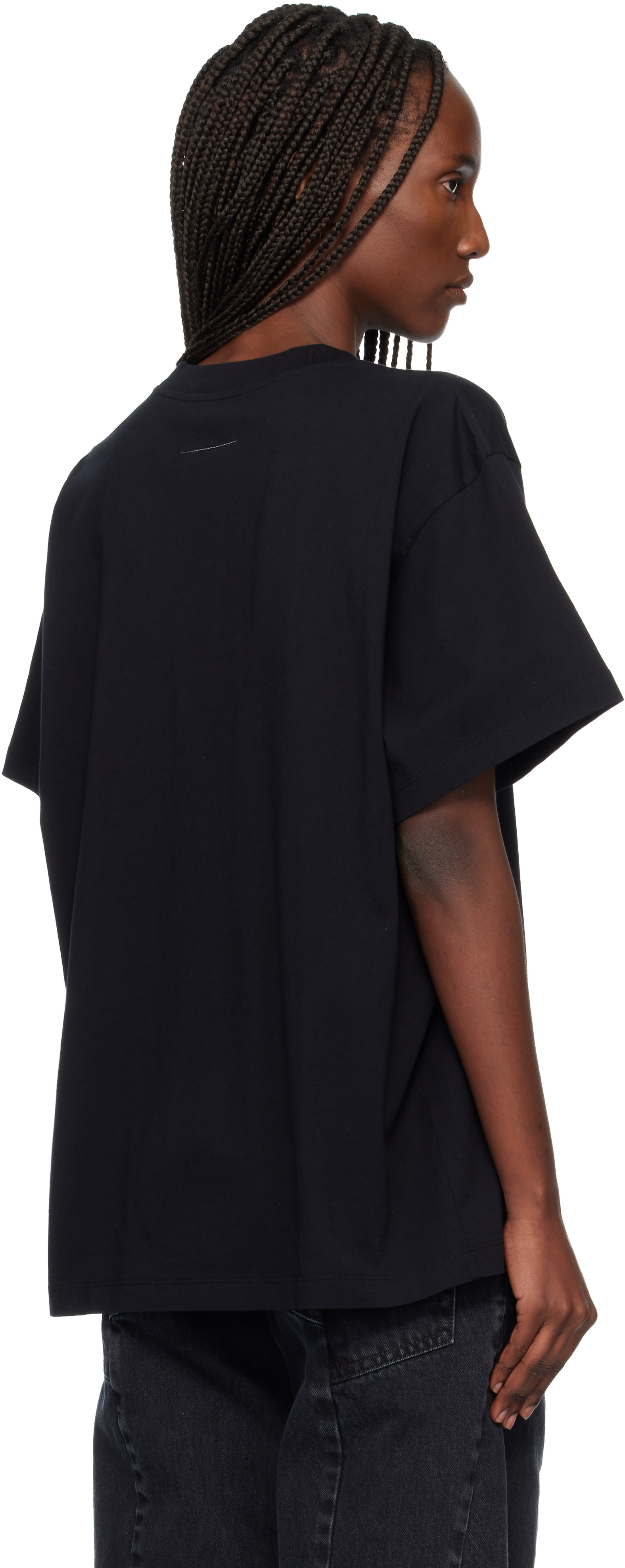 MM6 Maison Margiela: ブラック Numeric コットン Tシャツ | SSENSE 日本