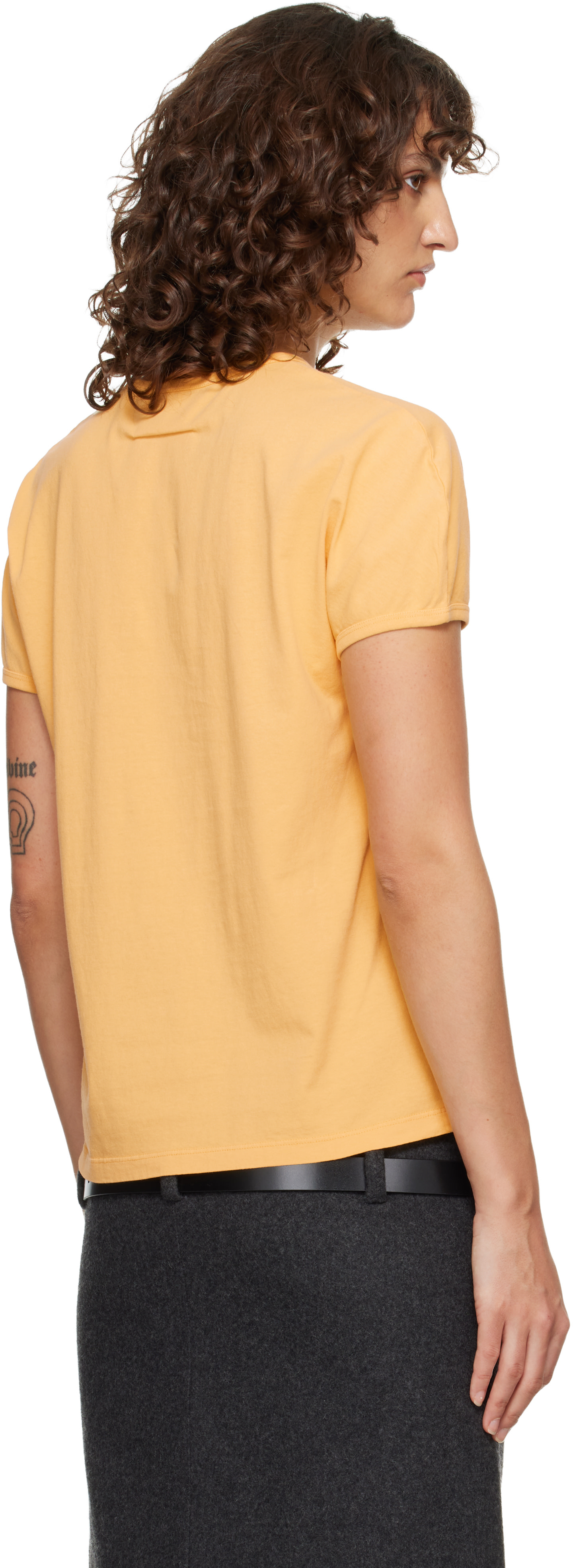 MM6 Maison Margiela: Yellow 'Margie' T-Shirt | SSENSE Canada