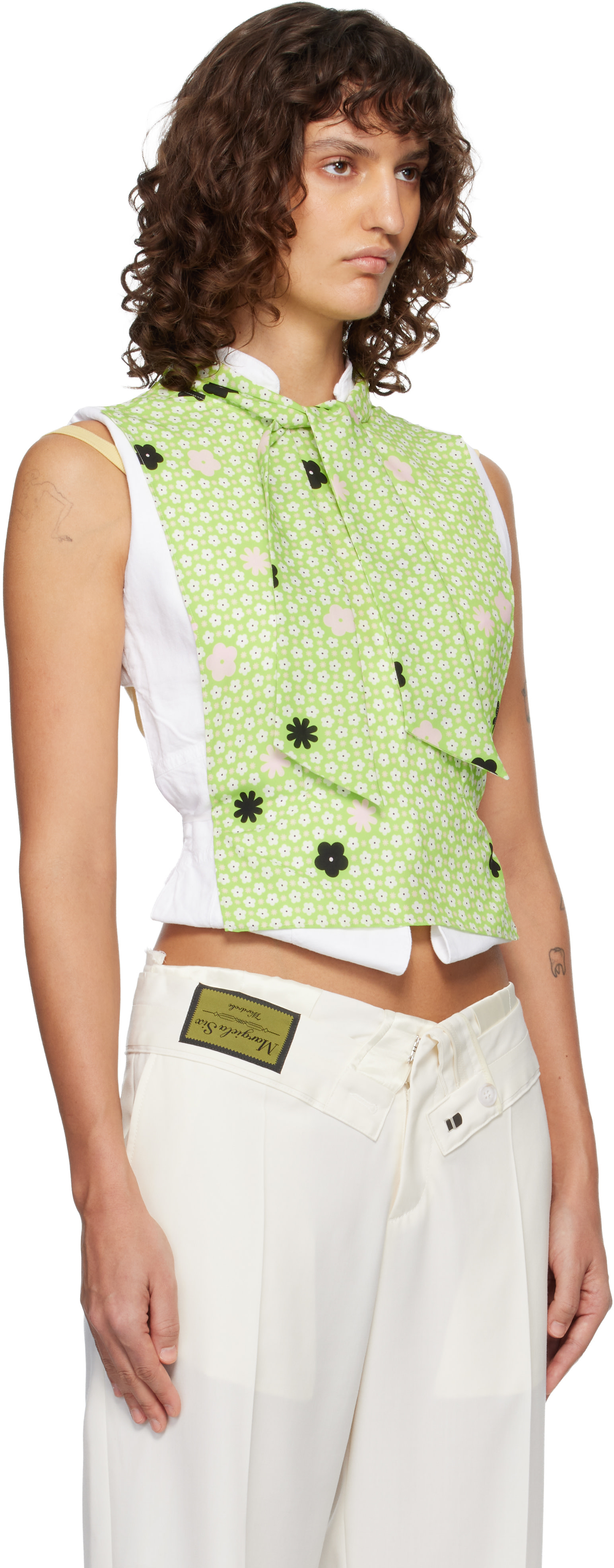 MM6 Maison Margiela - Haut vert à étole intégrée