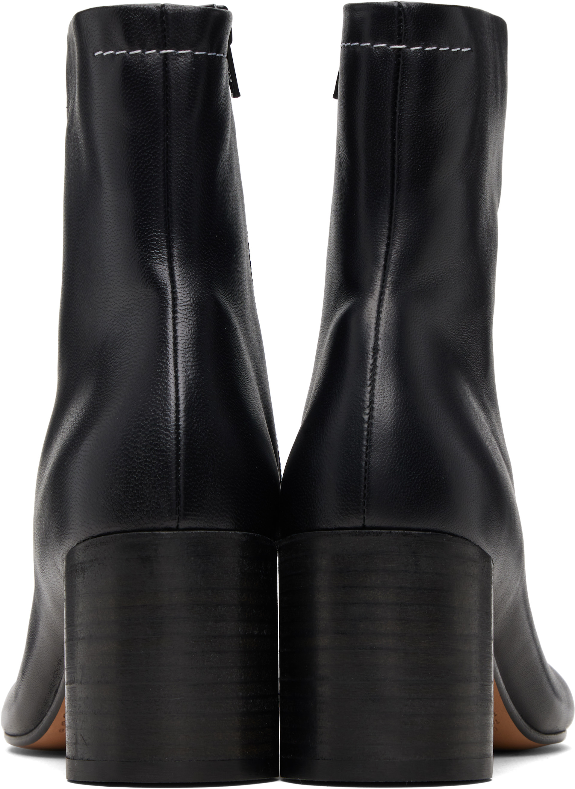 MM6 Maison Margiela: Black Anatomic Ankle Boots | SSENSE