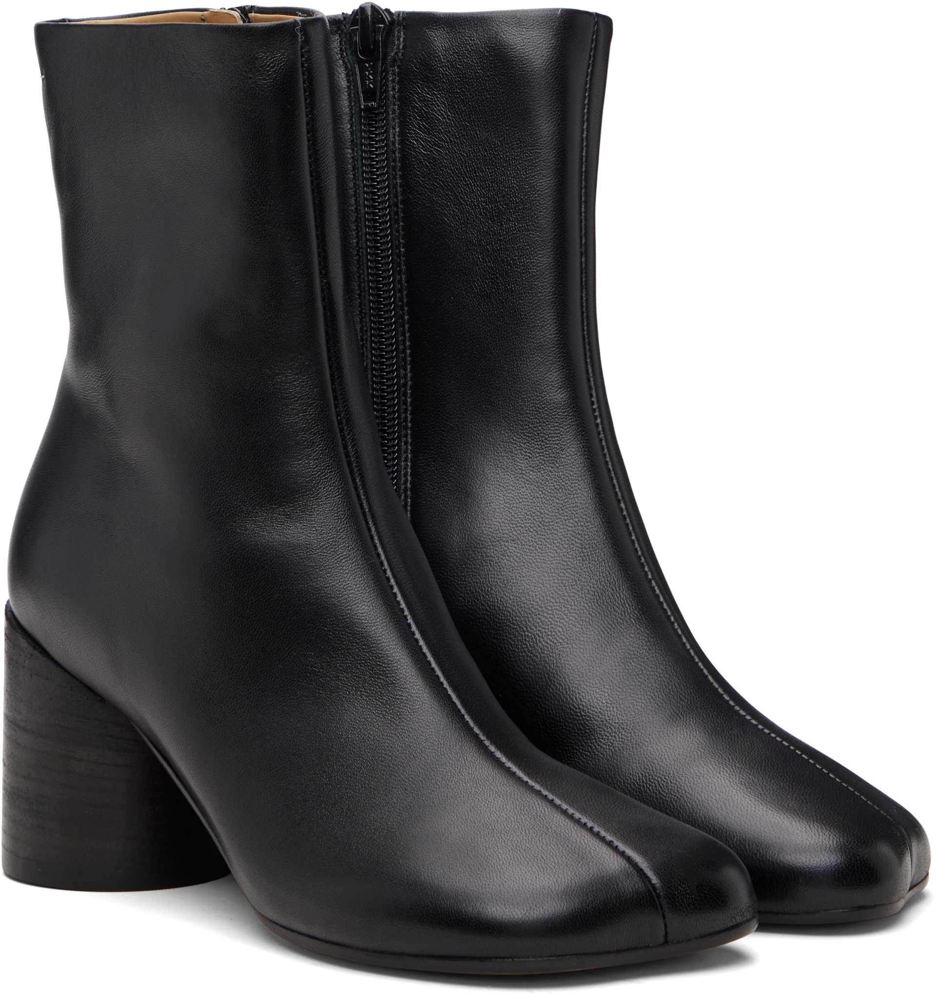 MM6 Maison Margiela: ブラック Anatomic アンクルブーツ | SSENSE 日本