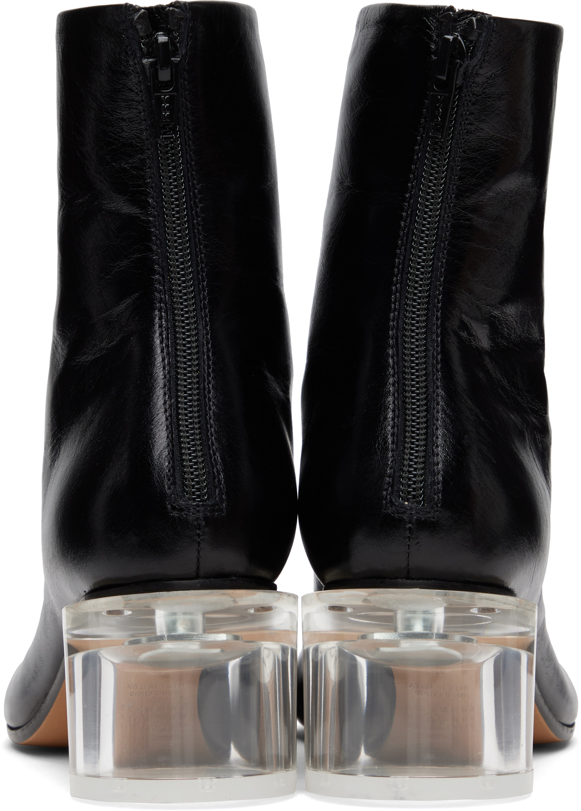 MM6 Maison Margiela: Black Anatomic Ankle Boots | SSENSE
