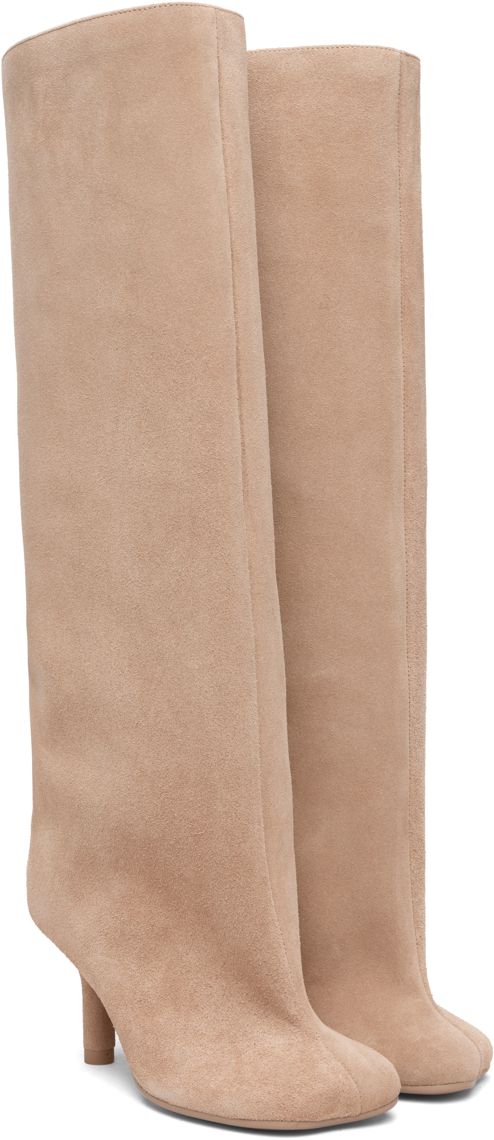 MM6 Maison Margiela: Beige Anatomic Tall Boots | SSENSE